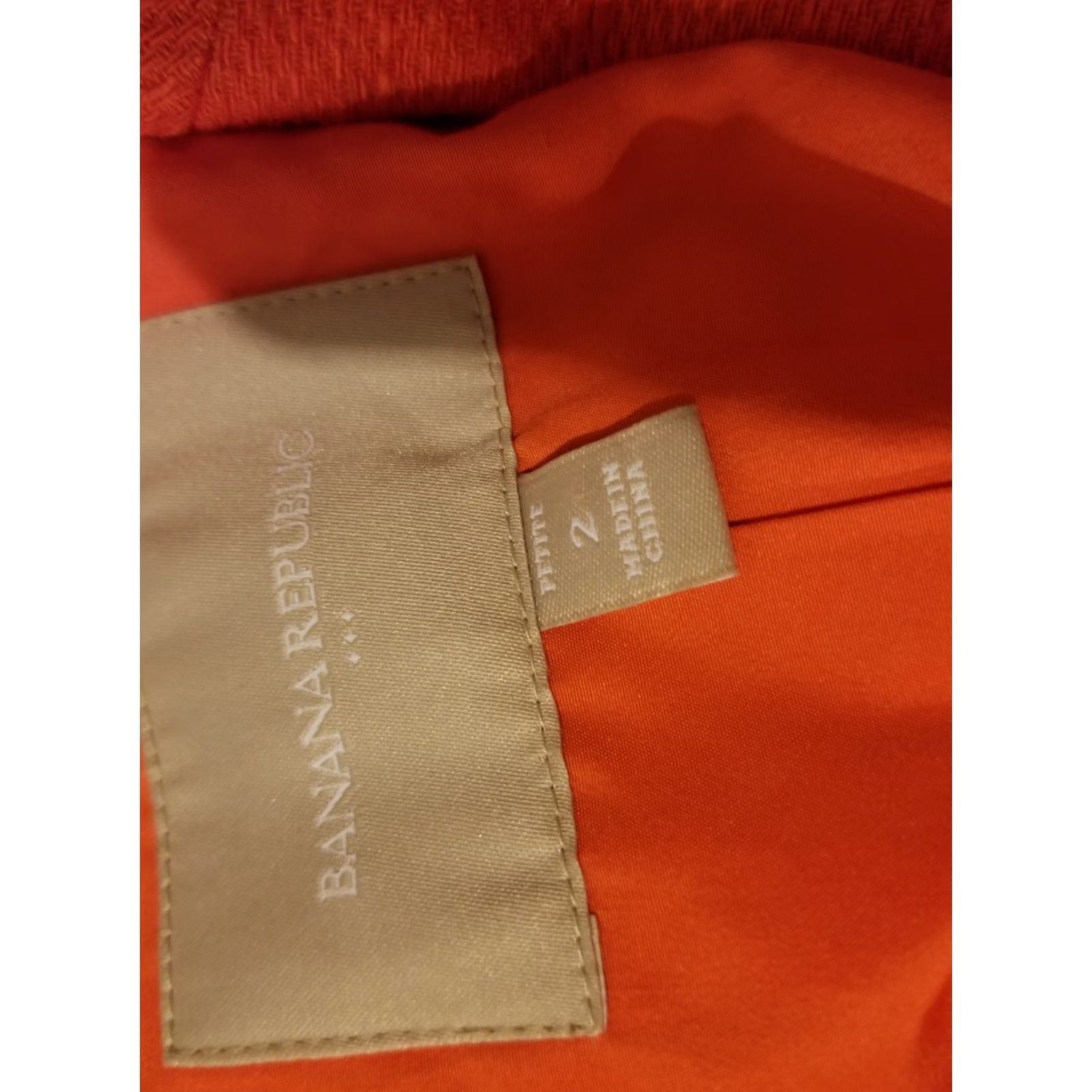 Banana Republic Womens Banana Republic Linen Jacket Blazer 0 Orange Linen Jacket Womens 0 Orange Basic Jacket Banana Republic Women Size XS / US 0-2 / IT 36-38 - 3 Thumbnail