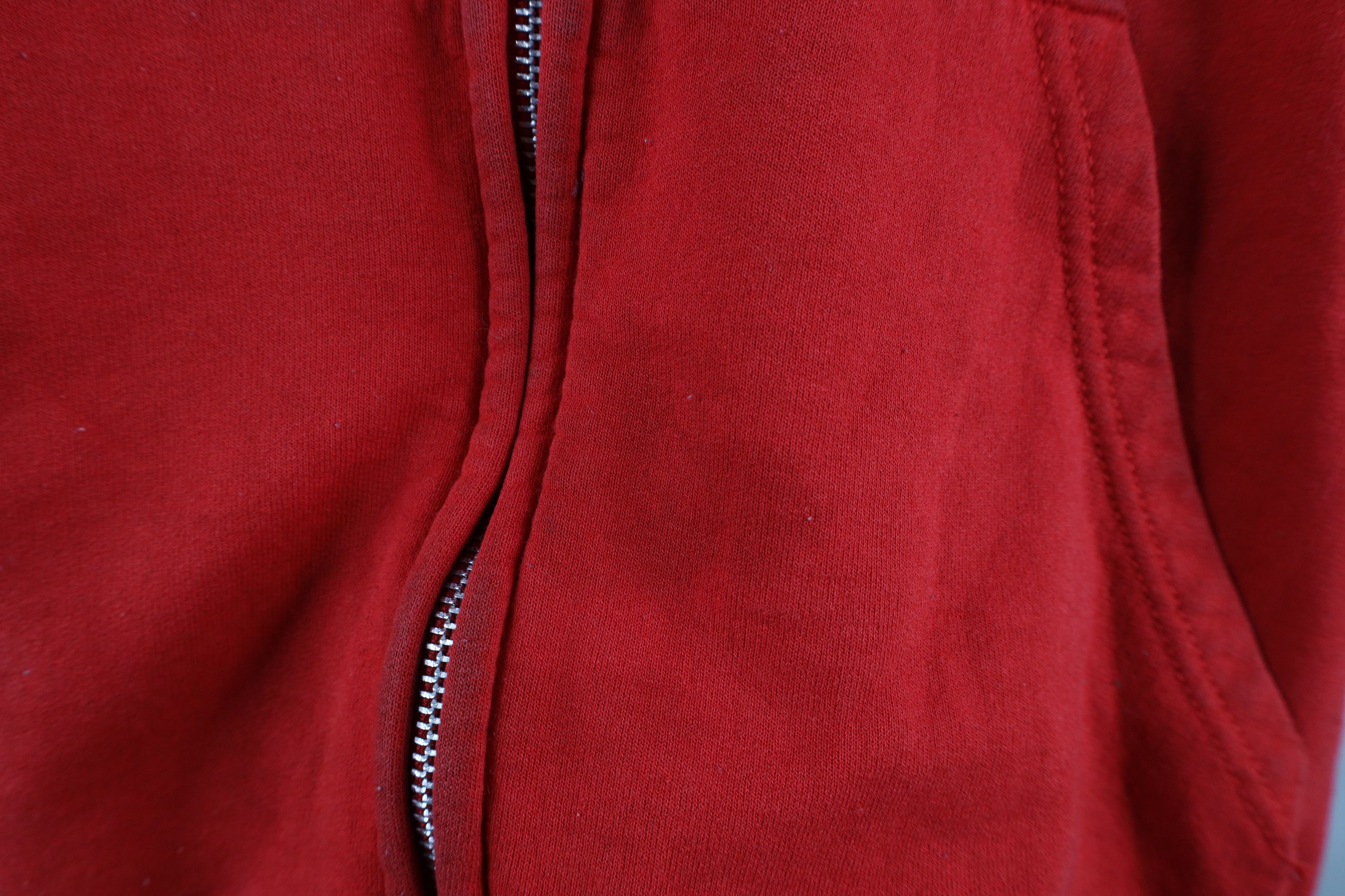 Vintage Vintage 90s Streetwear Blank Full Zip Hoodie Sweatshirt Red Size US XXL / EU 58 / 5 - 7 Thumbnail