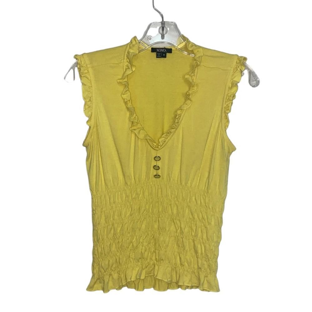XOXO XOXO l Yellow Ruffle Scrunched Tank Size Medium Size M / US 6-8 / IT 42-44 - 1 Thumbnail