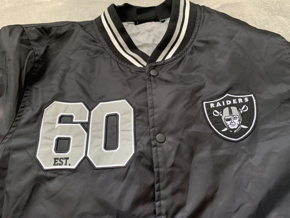 NFL NFL Raiders Black Nylon Buttoned Bomber Jacket Size US XL / EU 56 / 4 - 3 Thumbnail