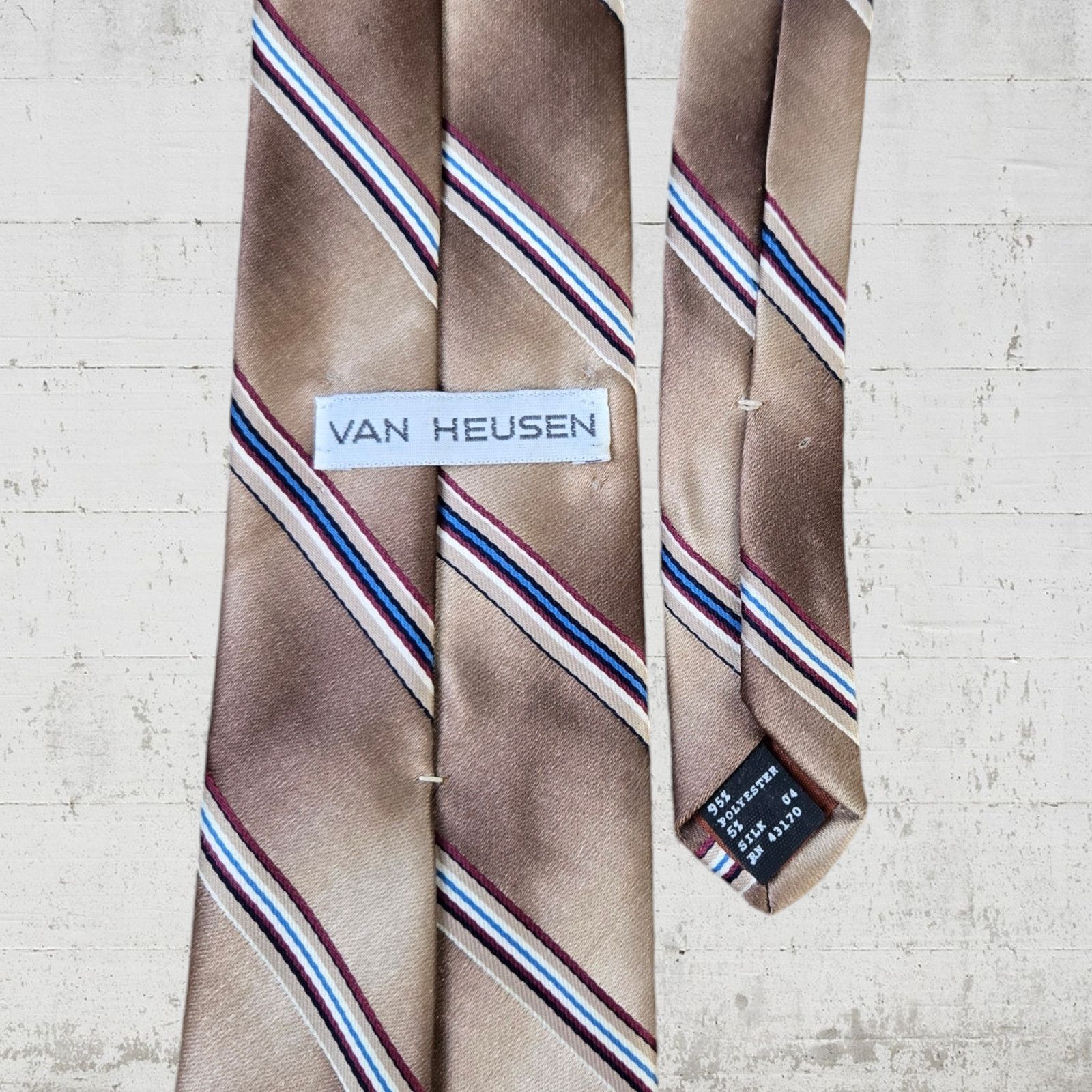 Van Heusen Vintage Van Heusen Bronze Striped USA Made Neck Tie Size ONE SIZE - 4 Thumbnail