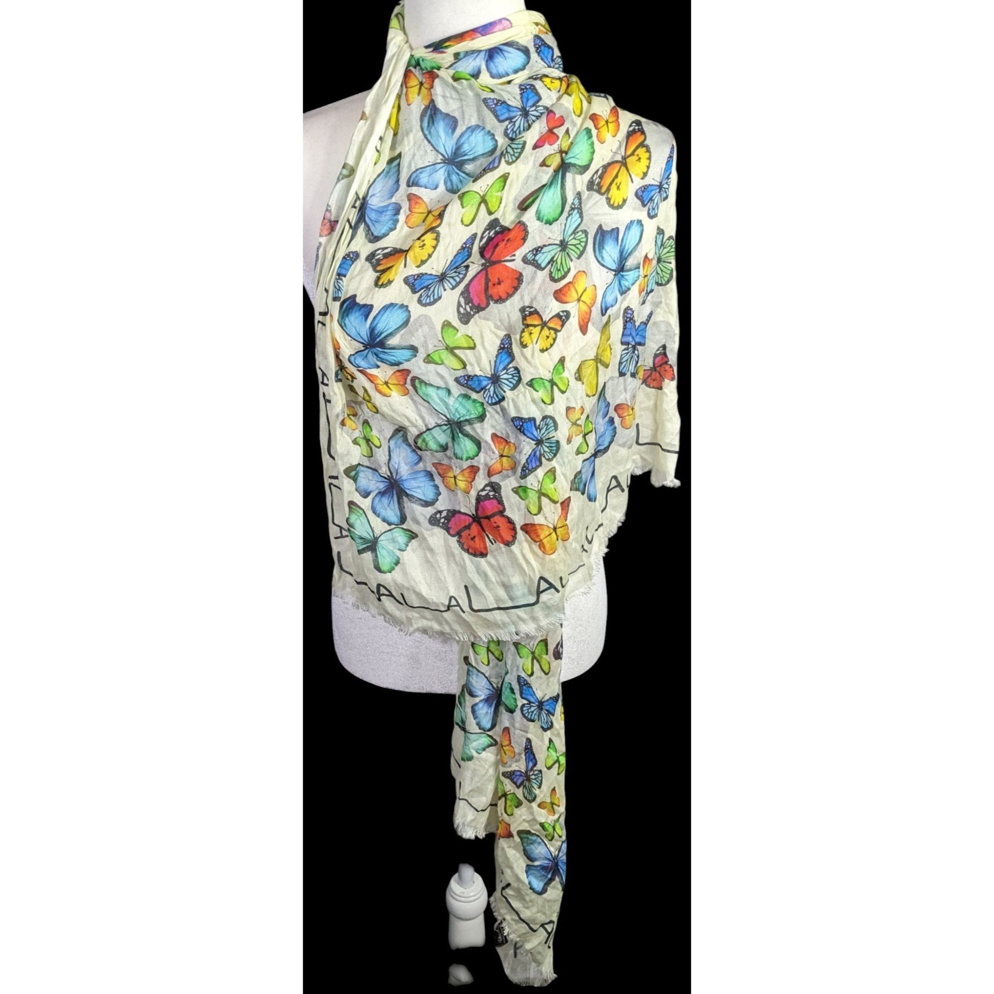 Other Maya Angelou-Inspired Butterfly Print Scarf 72x24 Inches Sil Size ONE SIZE - 2 Thumbnail