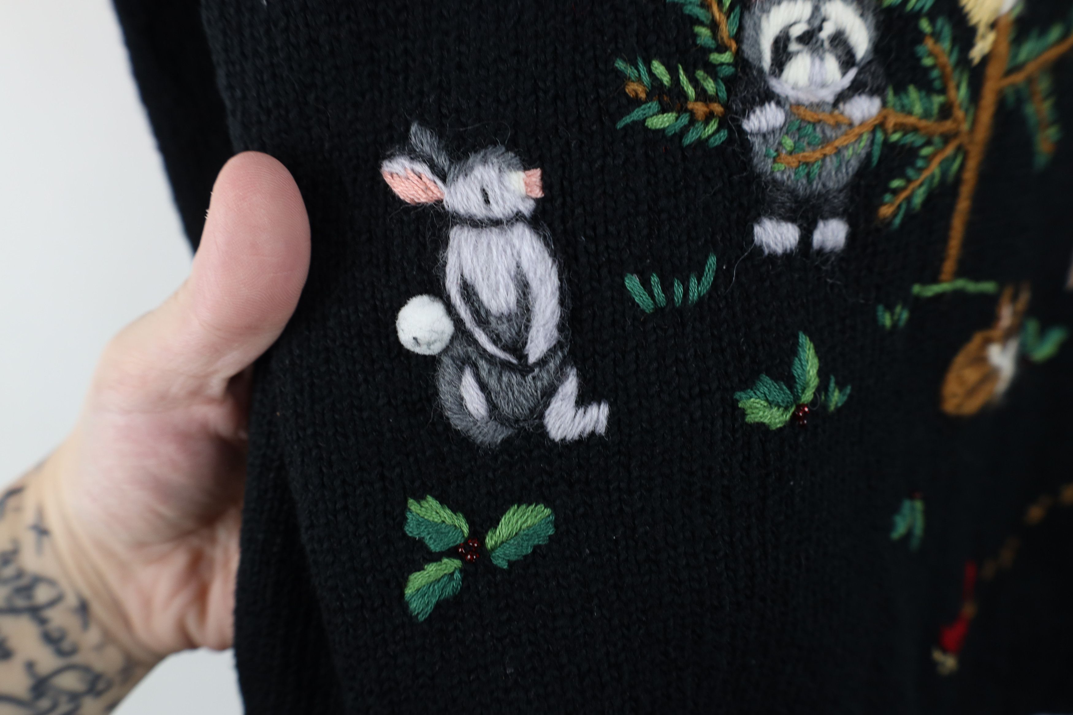 Vintage Vintage 90s Streetwear Blend Embroidered Nature Knit Sweater Size L / US 10 / IT 46 - 6 Thumbnail