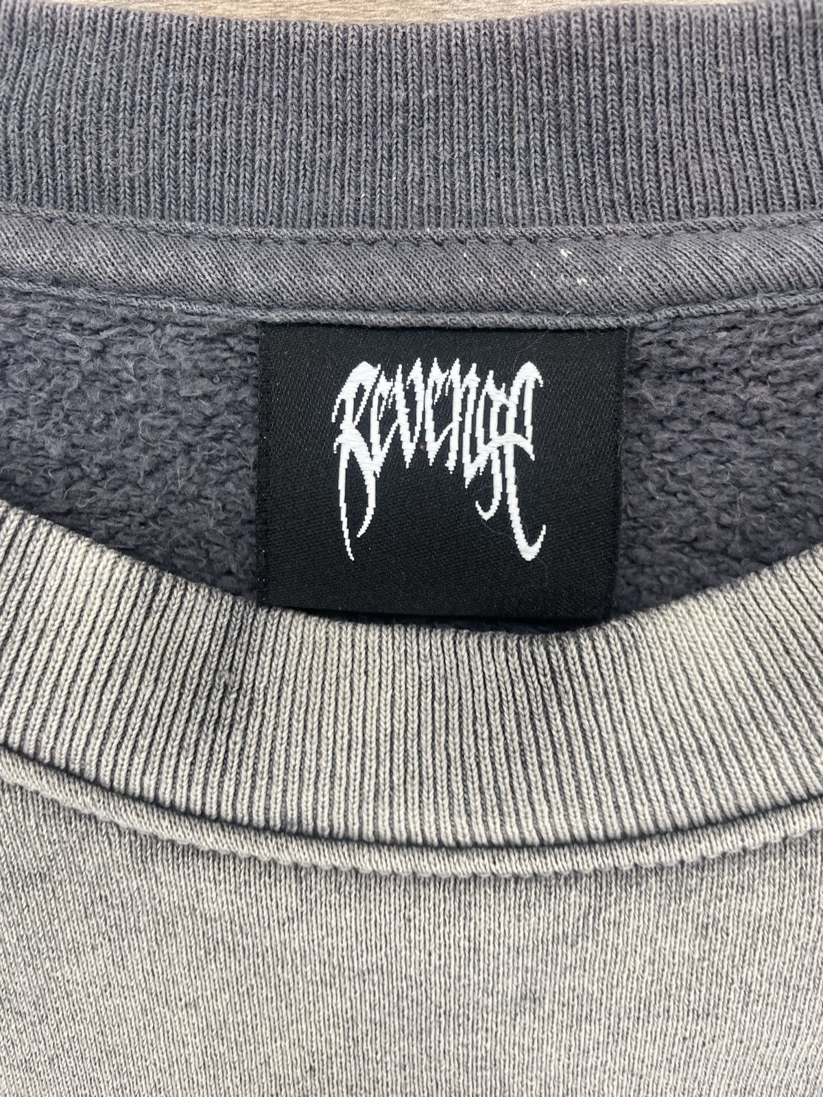 Revenge Revenge Charcoal Distressed Wash Embroidered Sweatshirt Size US L / EU 52-54 / 3 - 3 Thumbnail