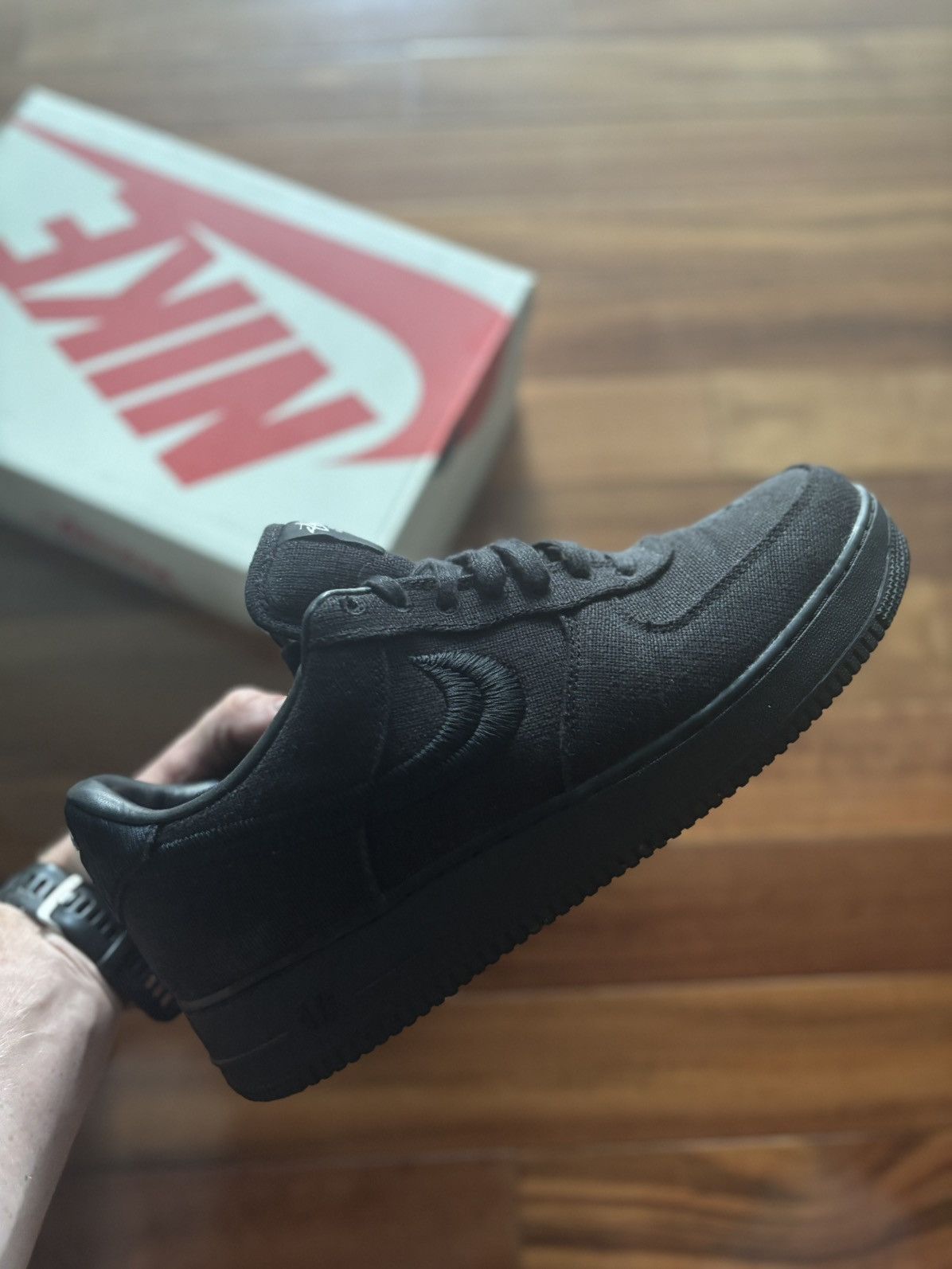 Nike × Stussy Stussy Nike AF1 Triple Black Size US 13 / EU 46 - 1 Thumbnail