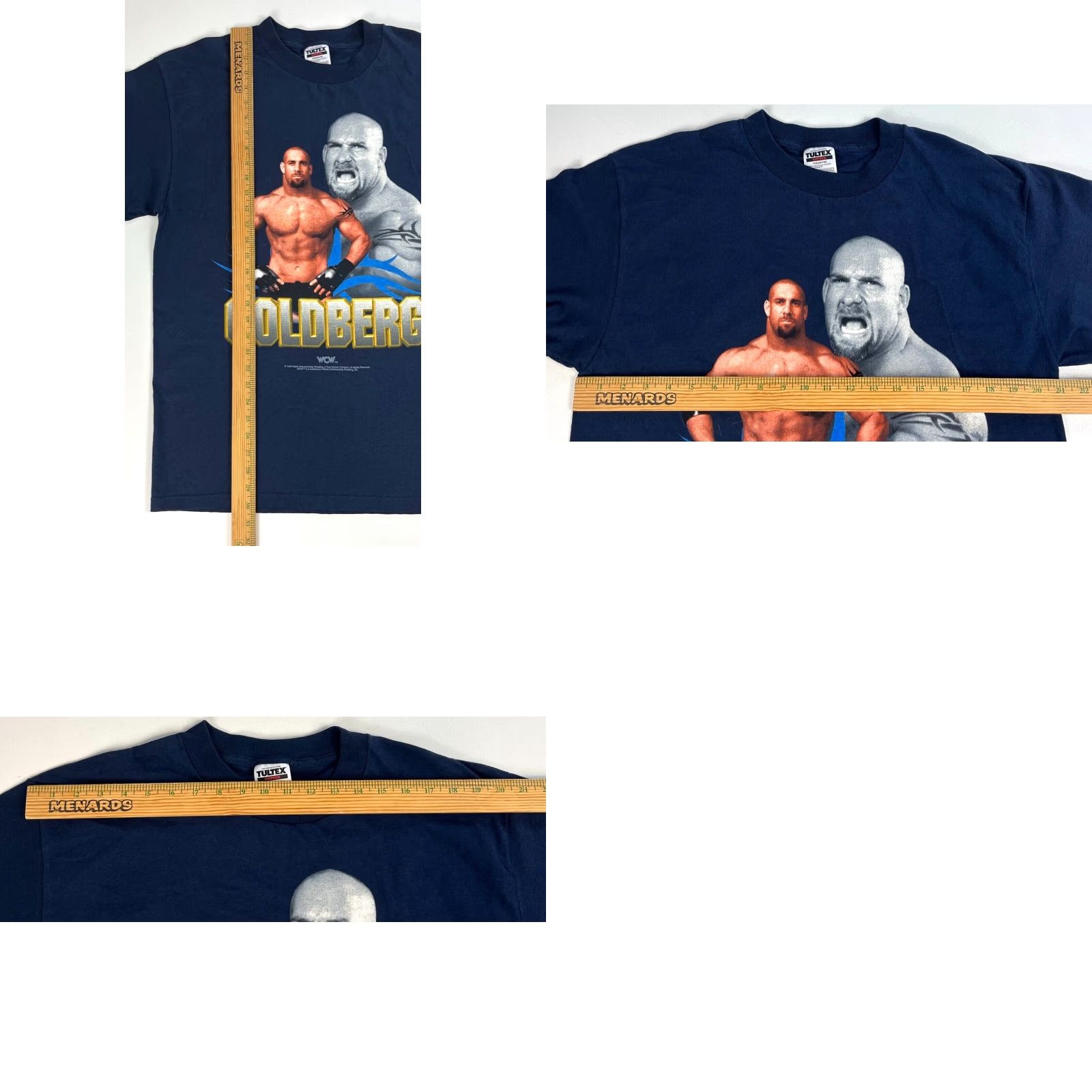 Tultex VINTAGE Tultex WCW Goldberg 1998 World Championship Wrestling T-shirt Navy L Mens Shirt XS? (Note: This line is incorrect) Size US L / EU 52-54 / 3 - 8 Thumbnail