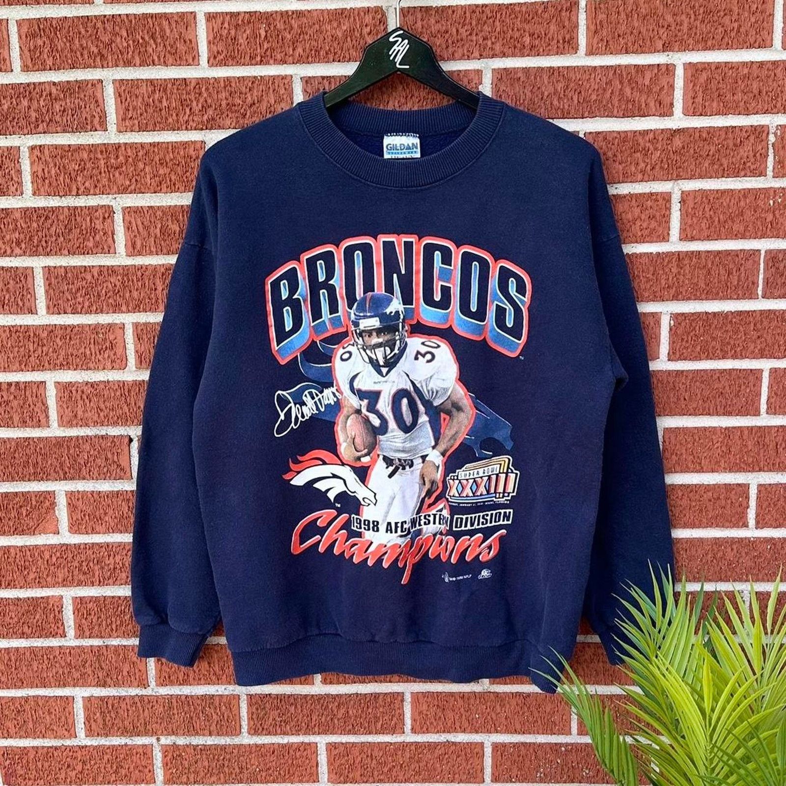 NFL Vintage 1998 terrell davis denver broncos champions crewneck Size US L / EU 52-54 / 3 - 1 Thumbnail