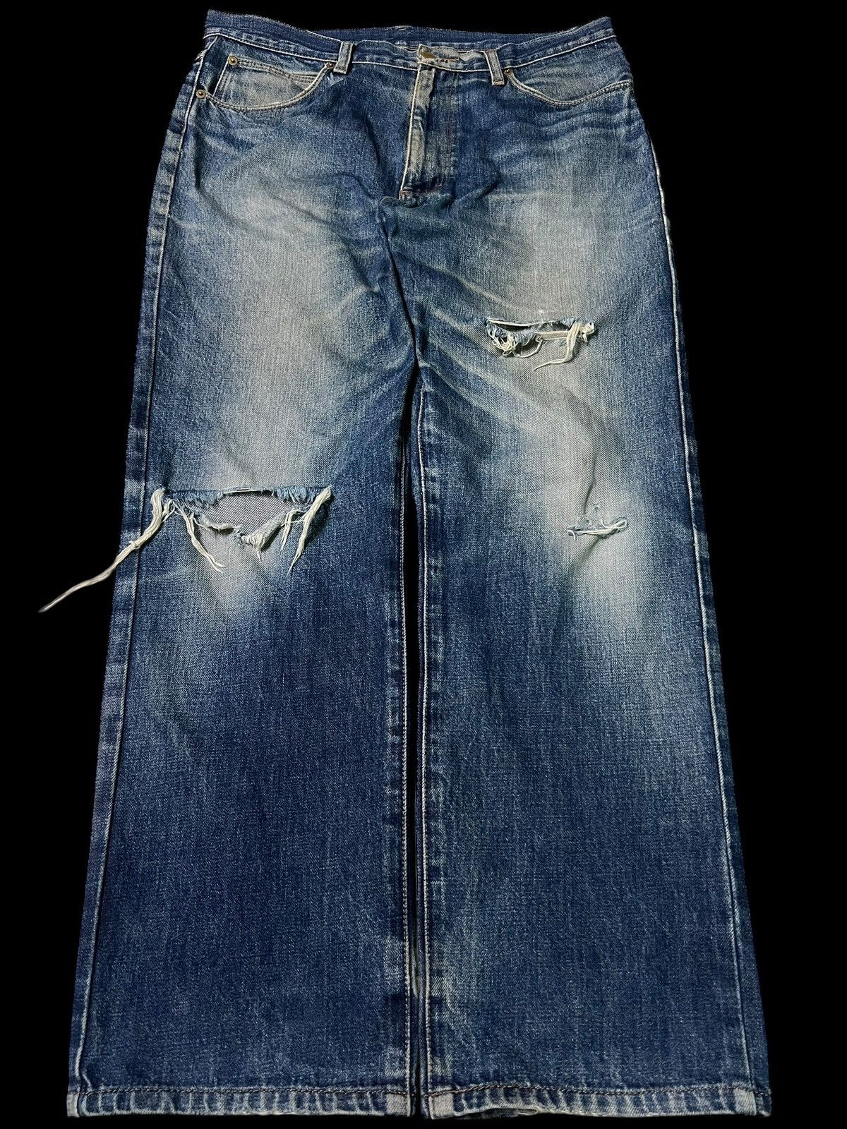 If Six Was Nine × Vintage × Wrangler 💥Baggy💥Vintage 90’s Wrangler Distress Washed Jean Size US 34 / EU 50 - 1 Thumbnail