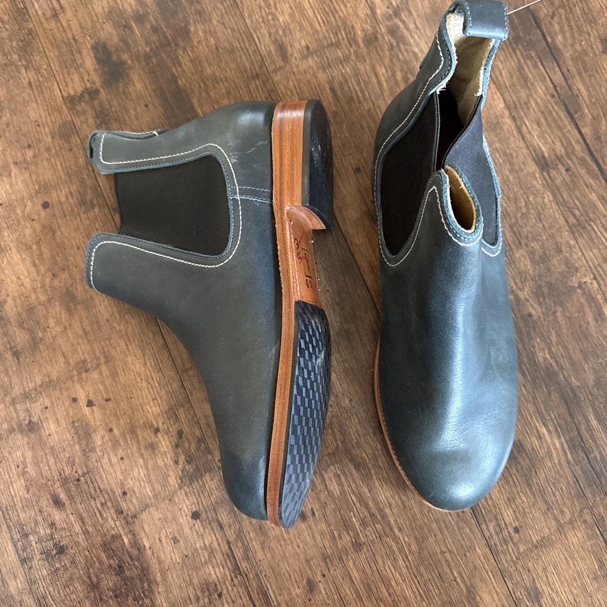 Other Vintage Adalente Handmade Black Leather Chelsea Boots Size US 10 / IT 40 - 3 Thumbnail