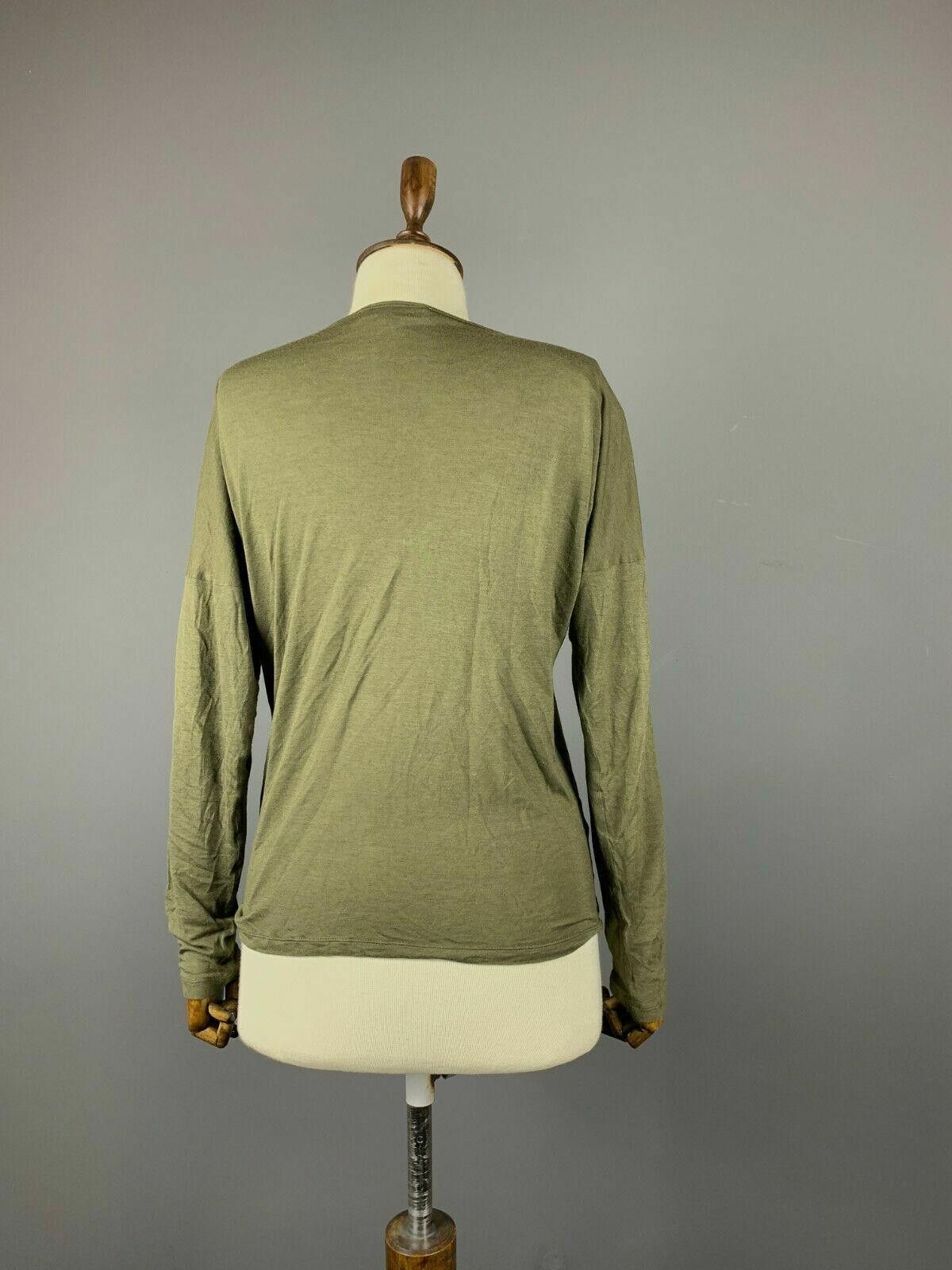 Designer Barbara Bui Olive Boat Neck Viscose Cashmere Sweater Size L Size L / US 10 / IT 46 - 5 Thumbnail