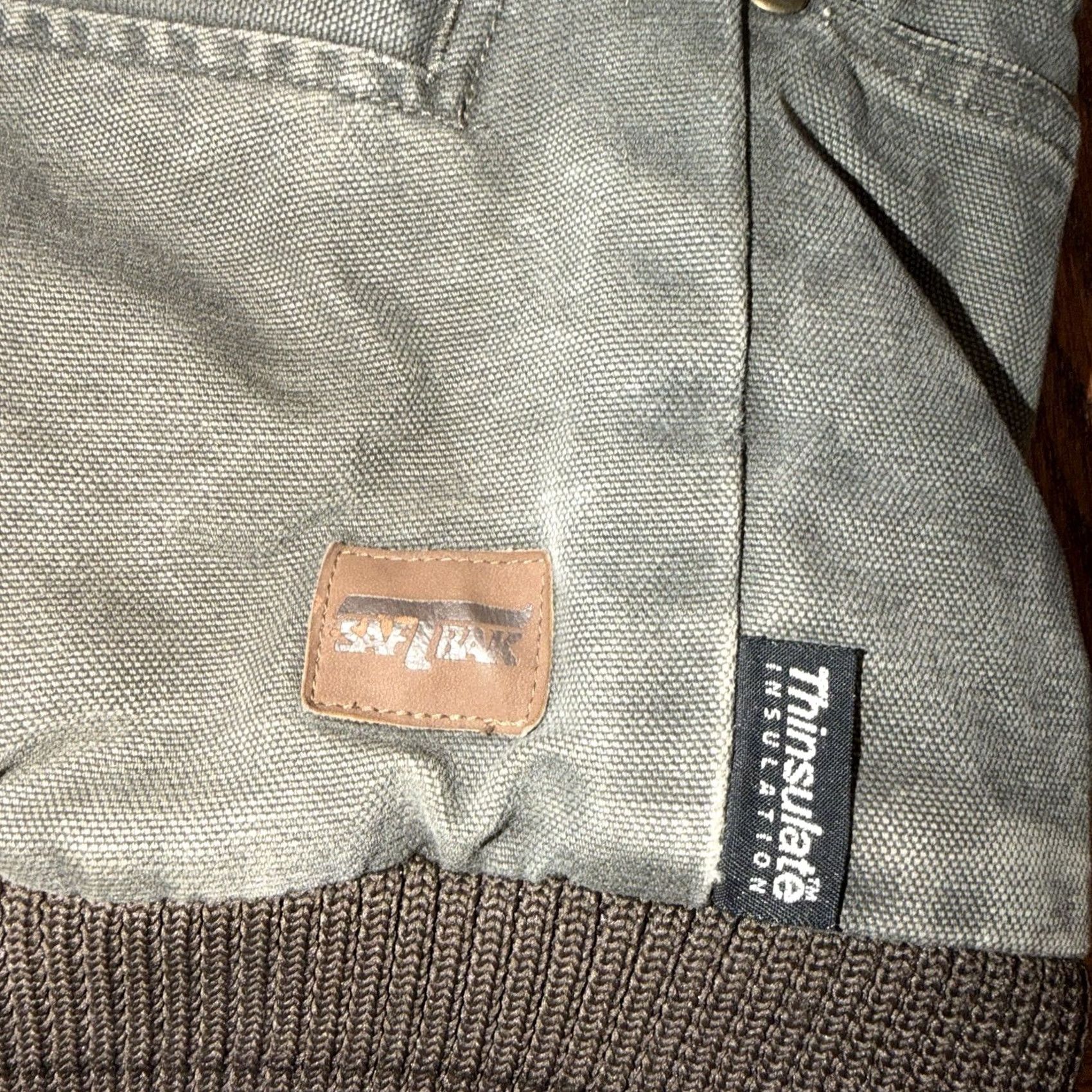 SafTbak VINTAGE SafTbak Mens Large Fleece Quilted Lined Hooded Canvas Cotton Barn Jacket Size US L / EU 52-54 / 3 - 4 Thumbnail