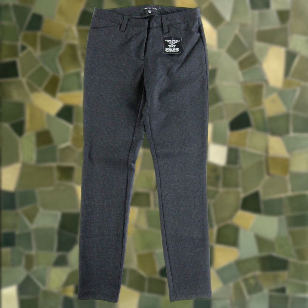 Andrew Marc NWT Andrew Marc Charcoal Black Stretch Slim Chino Work Pant Women 4 Size 27" / US 4 / IT 40 - 1 Thumbnail