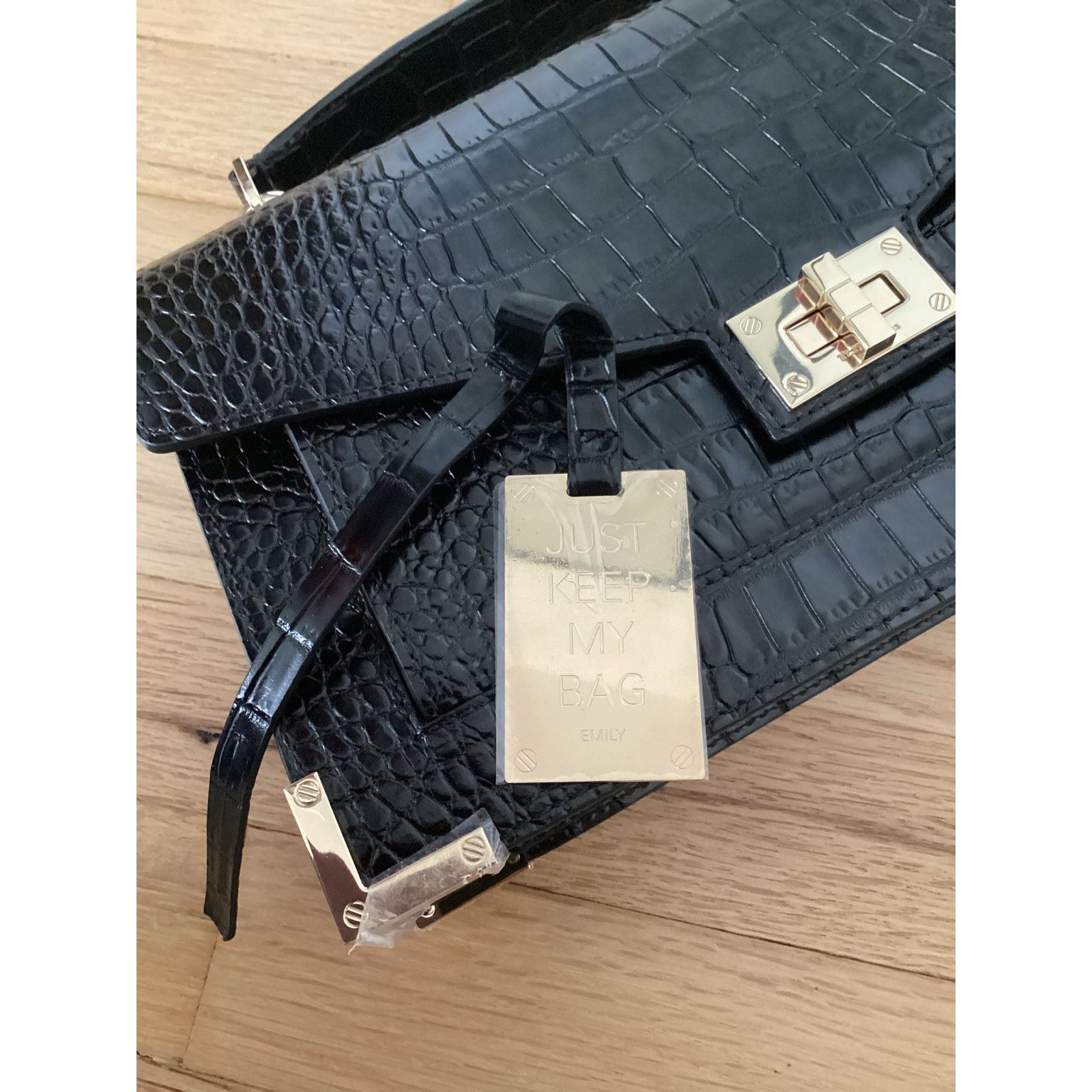 The Kooples NWT The Kooples Emily Embossed Black Med Crossbody Bag $545 Size ONE SIZE - 9 Thumbnail
