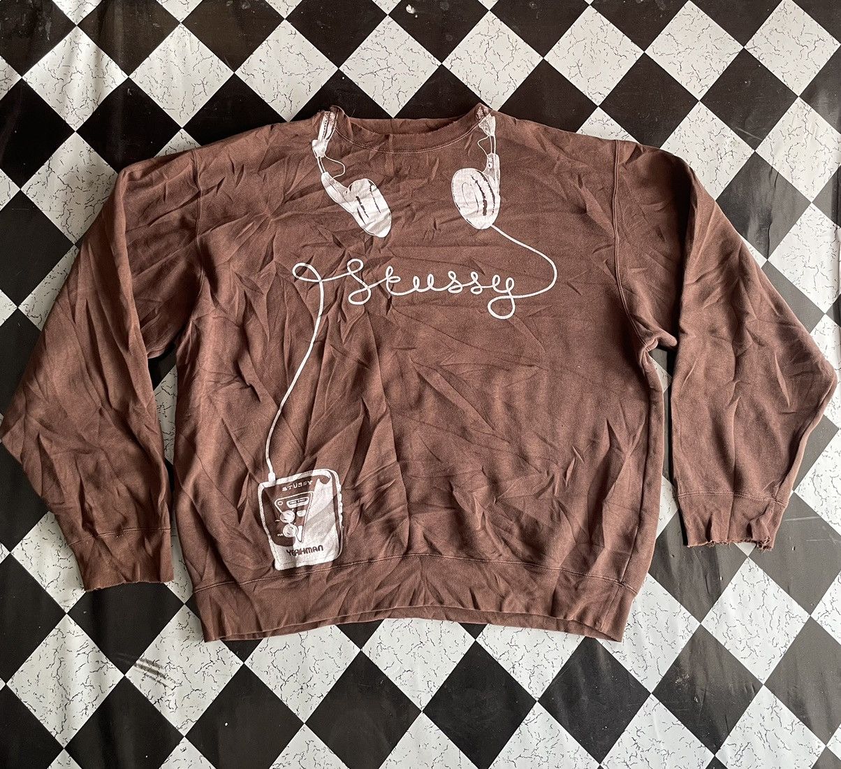 Stussy × Vintage Vintage Stussy x Distressed Sweatshirt Made in Usa Size US L / EU 52-54 / 3 - 1 Thumbnail