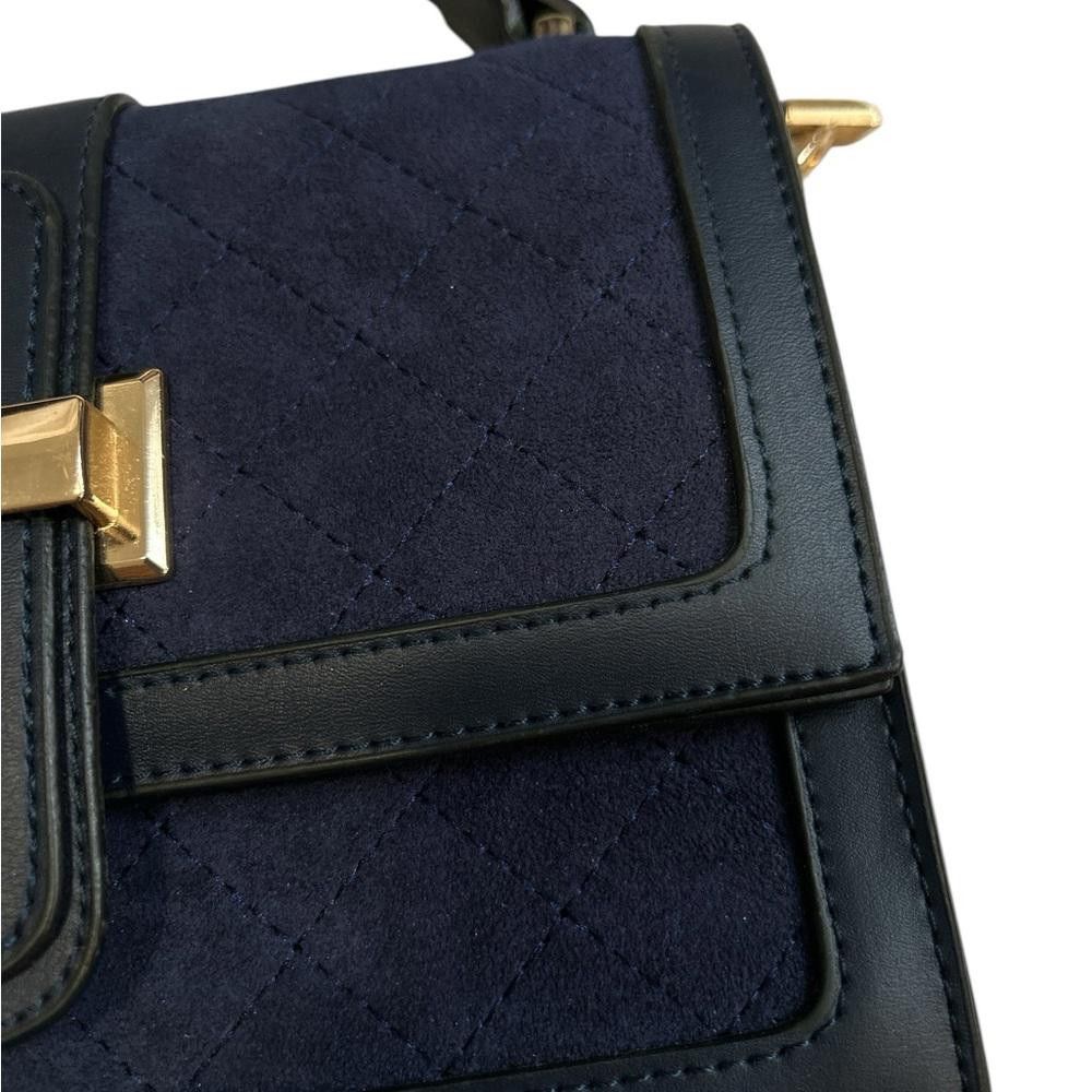 Designer Elegant Navy Blue Quilted Handbag Size ONE SIZE - 2 Thumbnail