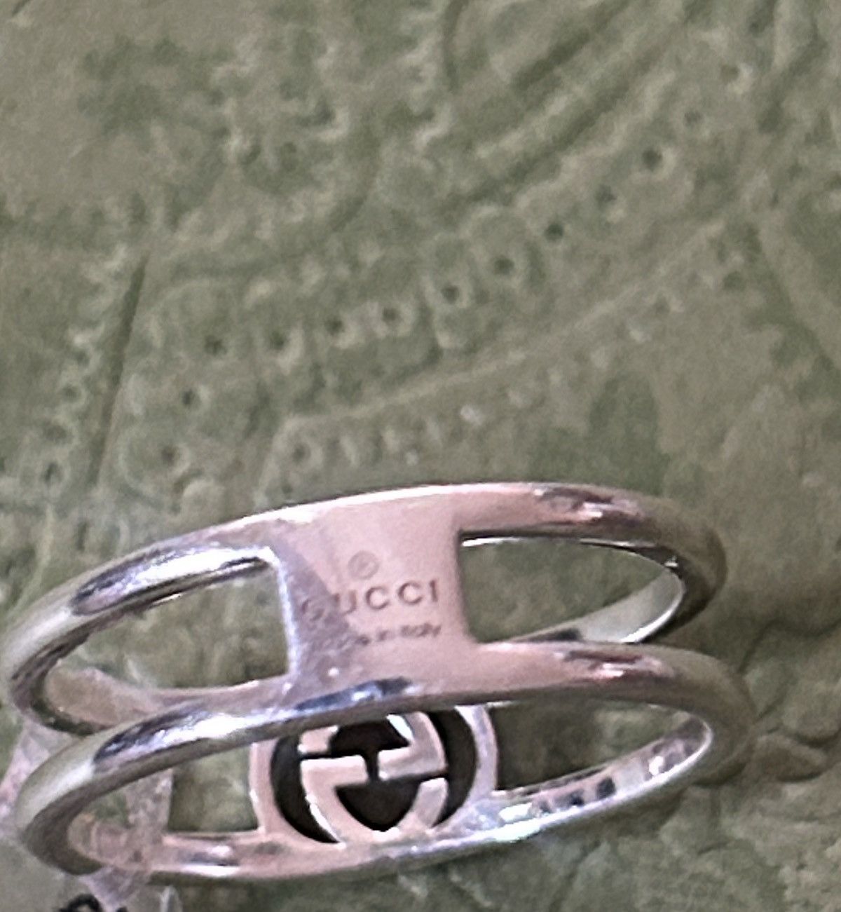 Gucci Gucci Interlocking Thin Open Ring Silver 925 298036 Size ONE SIZE - 4 Thumbnail