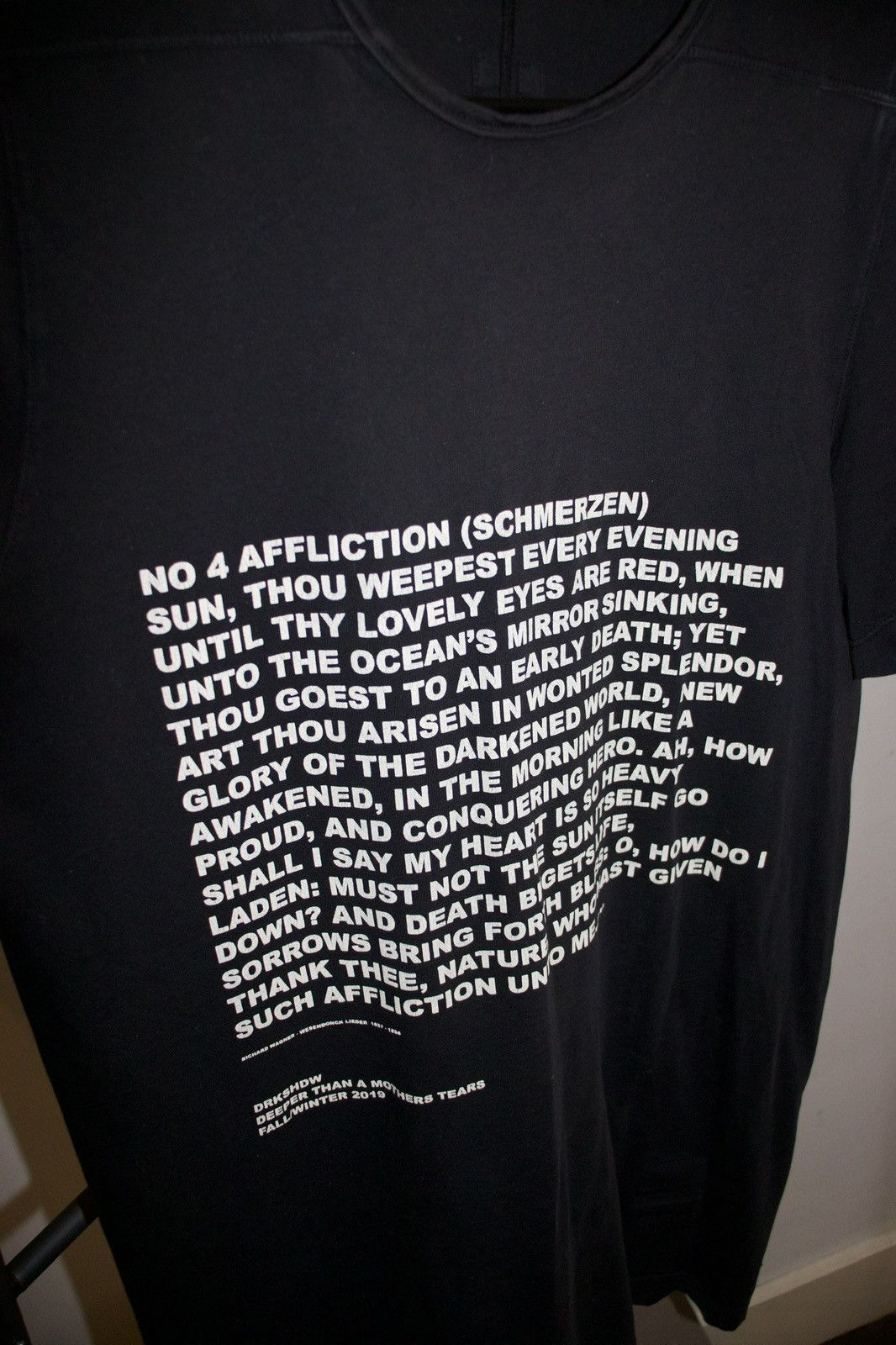 Rick Owens × Rick Owens Drkshdw RICK OWENS DRKSHDW FW19 "DEEPER THAN A MOTHERS TEARS" TSHIRT Size US S / EU 44-46 / 1 - 3 Thumbnail