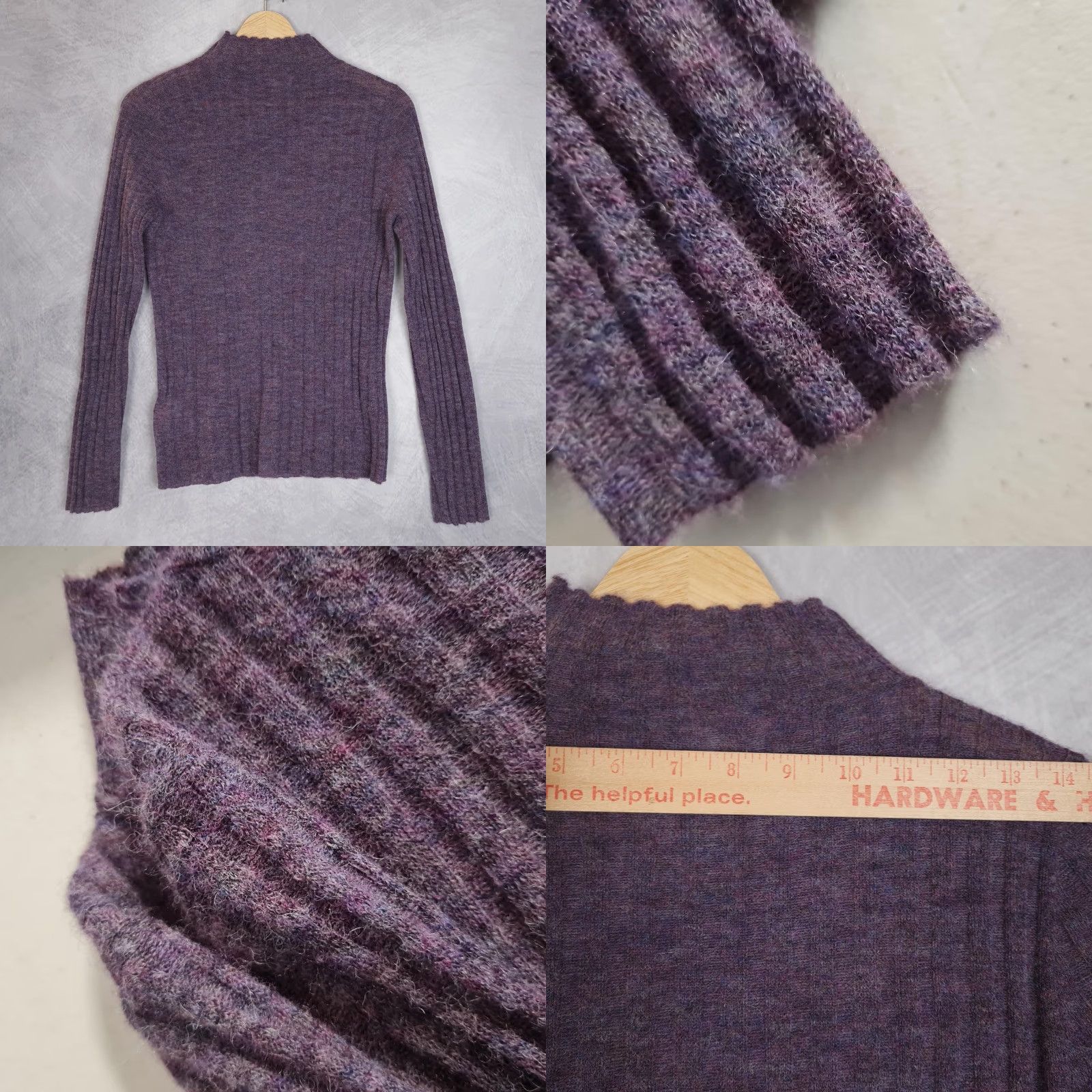 Madewell Madewell Sweater Womens Medium Purple Alpaca Mock Neck Ribbed Knit Pullover Size M / US 6-8 / IT 42-44 - 9 Thumbnail