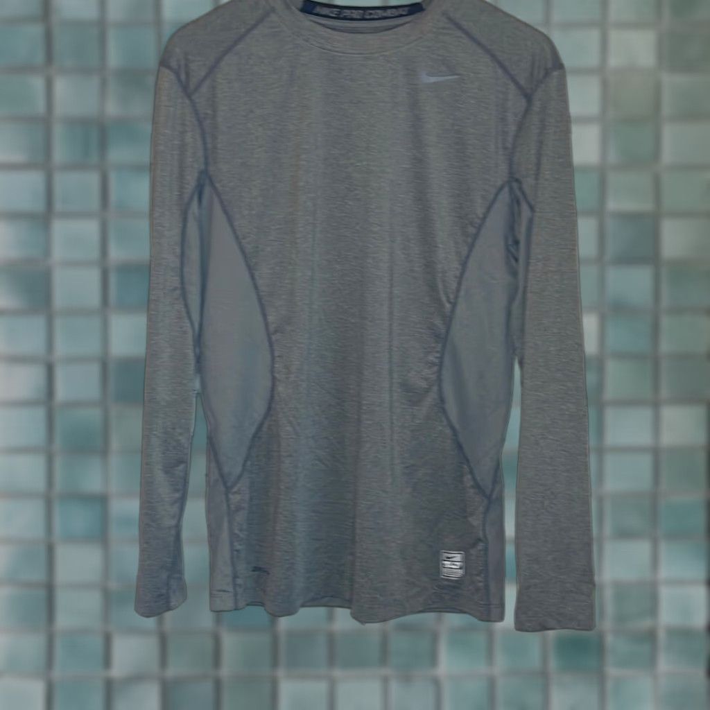 Nike Nike Pro Combat Shirt Gra Long Sleeve Dri Fit Men’s M Gray Size US M / EU 48-50 / 2 - 1 Thumbnail