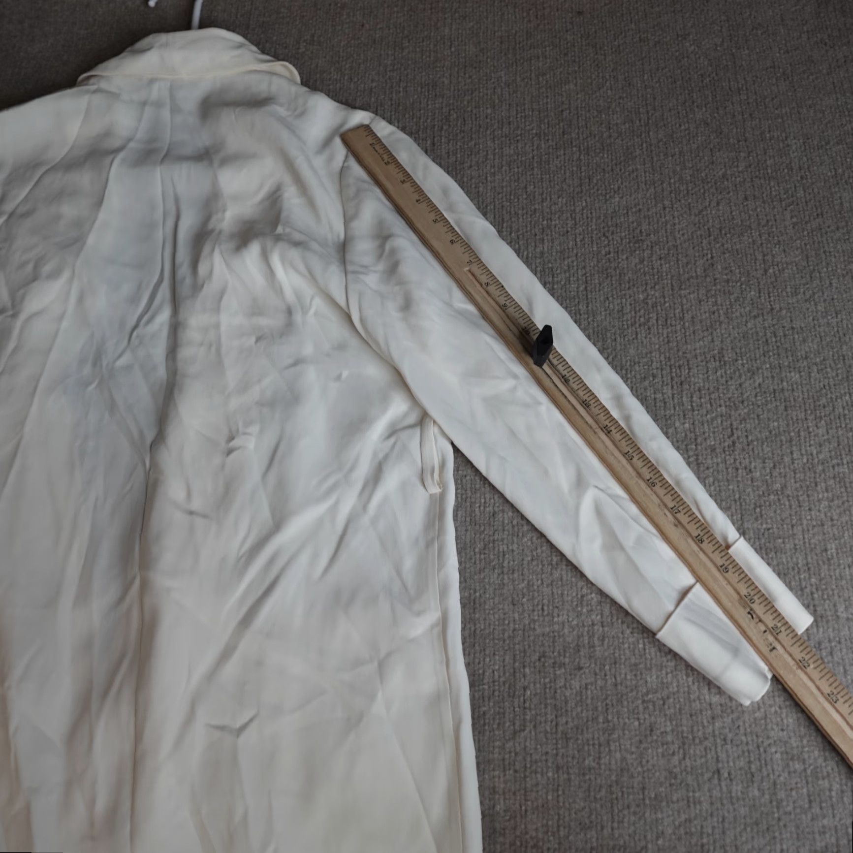 Vintage Academia Womens Jacket M Ivory Solid Casual Pockets Fall Spring Summer Womens Size M / US 6-8 / IT 42-44 - 7 Thumbnail