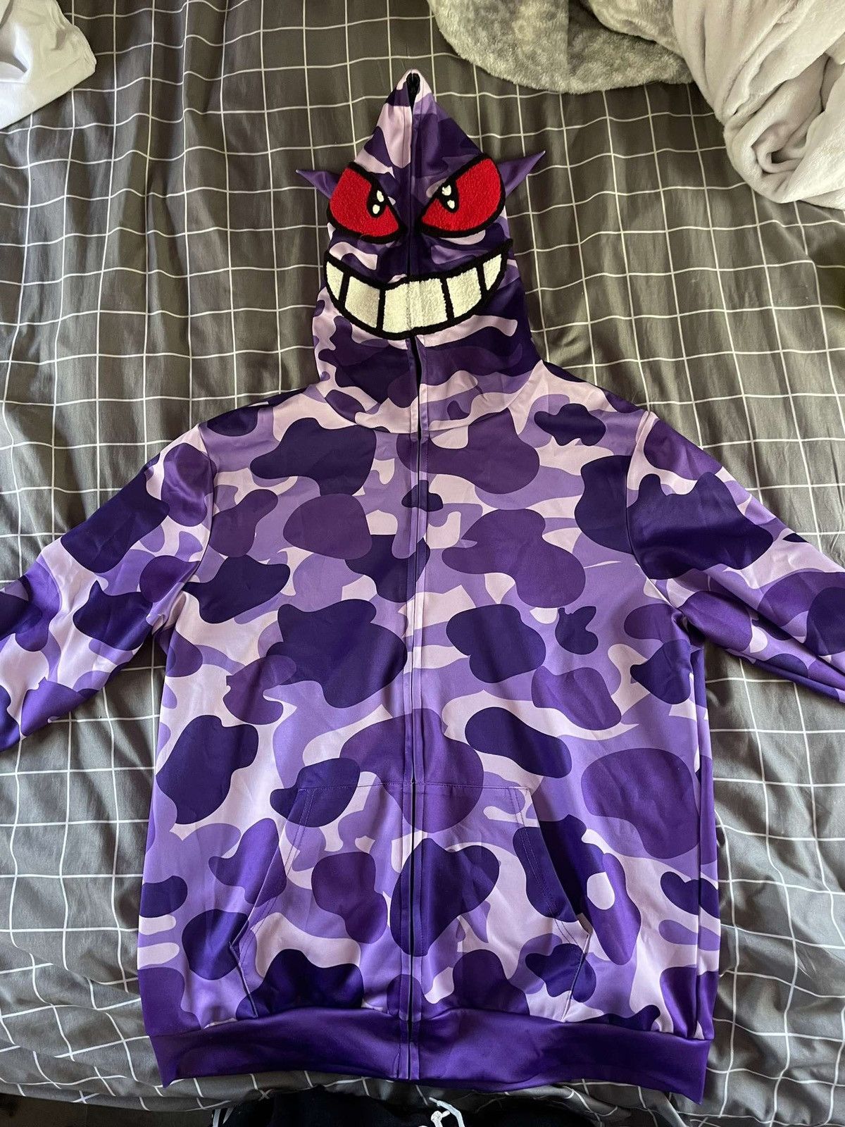 image of Purple Camo “Gengar” Hoodie, Men's (Size Large)