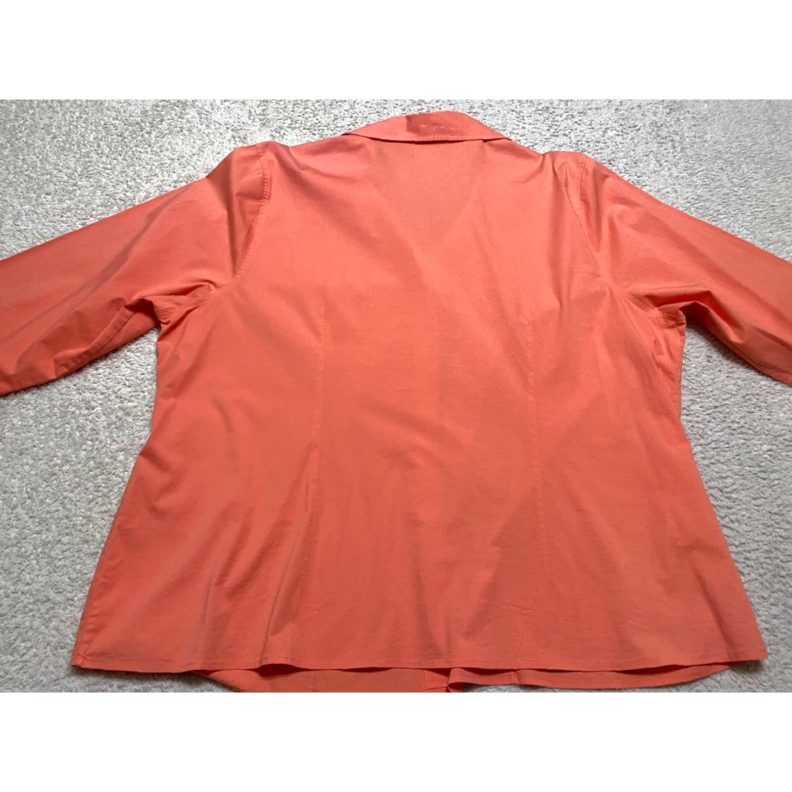 Vintage CJ Banks Womens Plus 3X Shirt Solid Orange Button-Up Long Sleeve Cotton Size XXL / US 16-18 / IT 52-54 - 7 Thumbnail