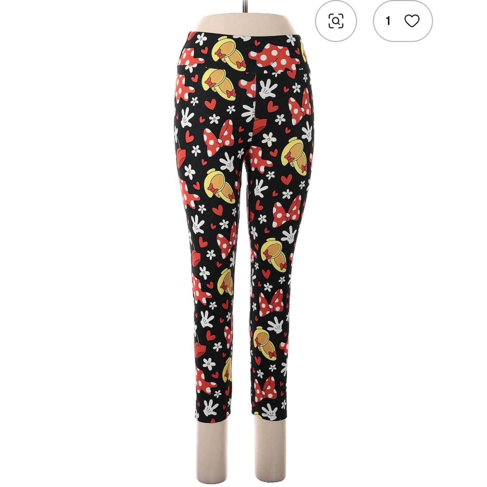 Other Mickey Disney Black One Size Leggings with Cartoon Print OS Size 30" / US 8 / IT 44 - 1 Thumbnail