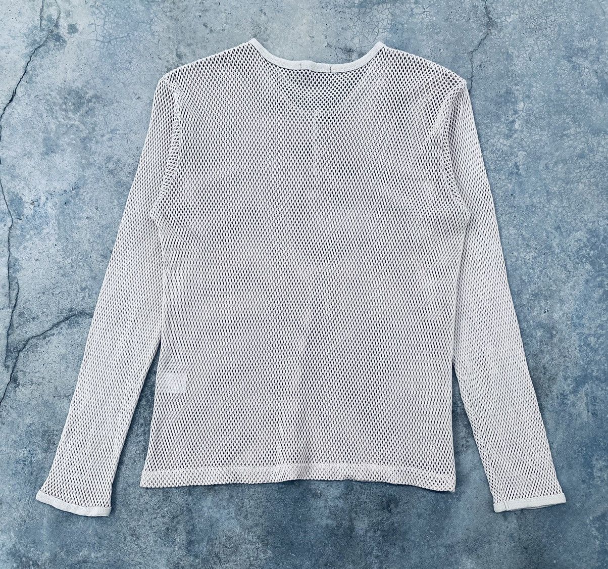 Japanese Brand Vintage Y2k Face The Music Mesh Henley Long Sleeve Size US S / EU 44-46 / 1 - 2 Thumbnail