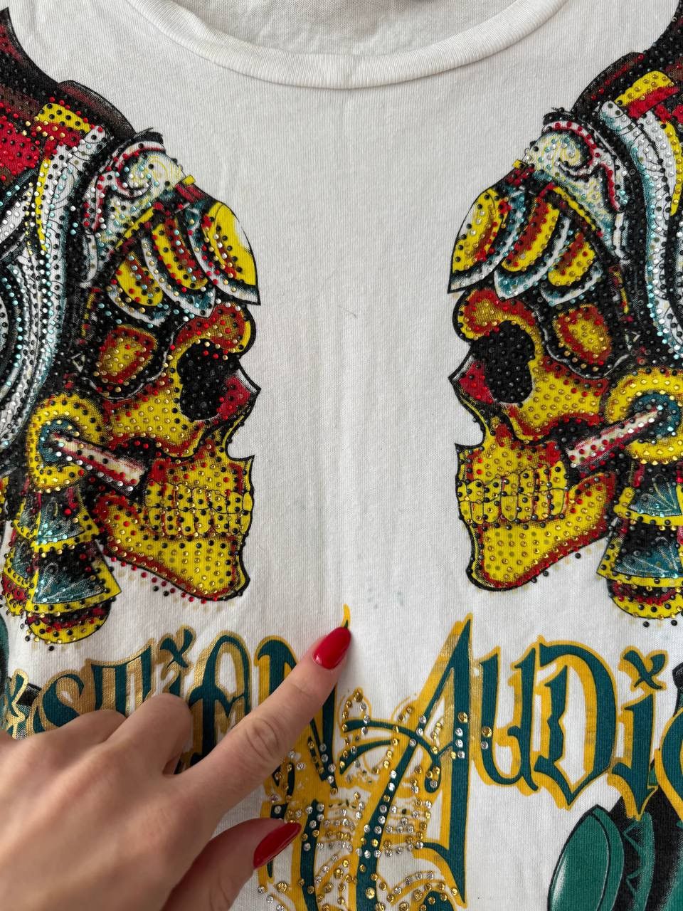 Christian Audigier Christian Audigier 2000s Panther & roses Roses Rhinestone Size US M / EU 48-50 / 2 - 4 Thumbnail