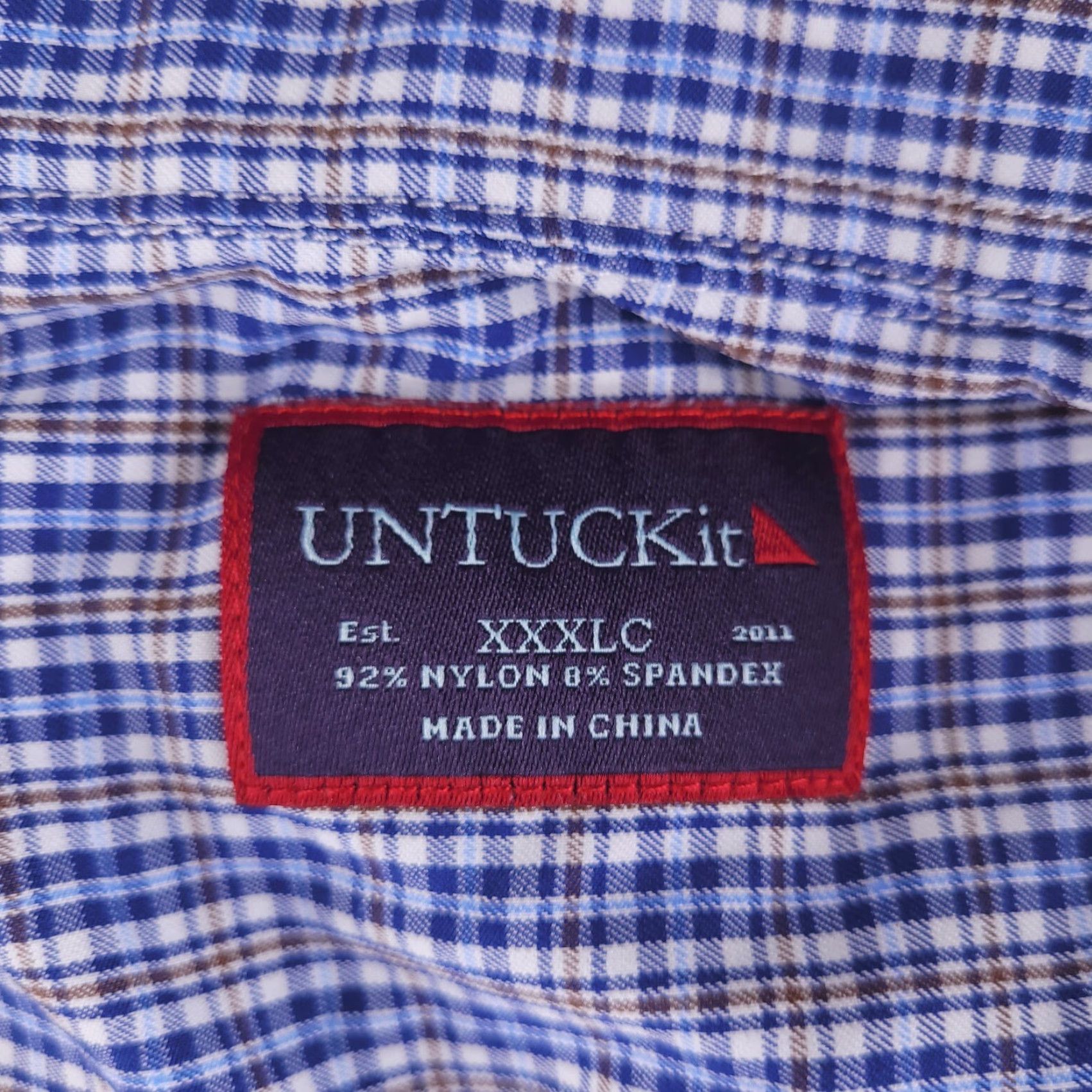 UNTUCKit UNTUCKit Shirt Mens 3XL Long Sleeve Button-Up Nylon Stretch Micro Check Multicolor NYLON Stretch Untuckit Mens 3XL Long Sleeve Button-Up Check Pattern Size US XXL / EU 58 / 5 - 2 Thumbnail