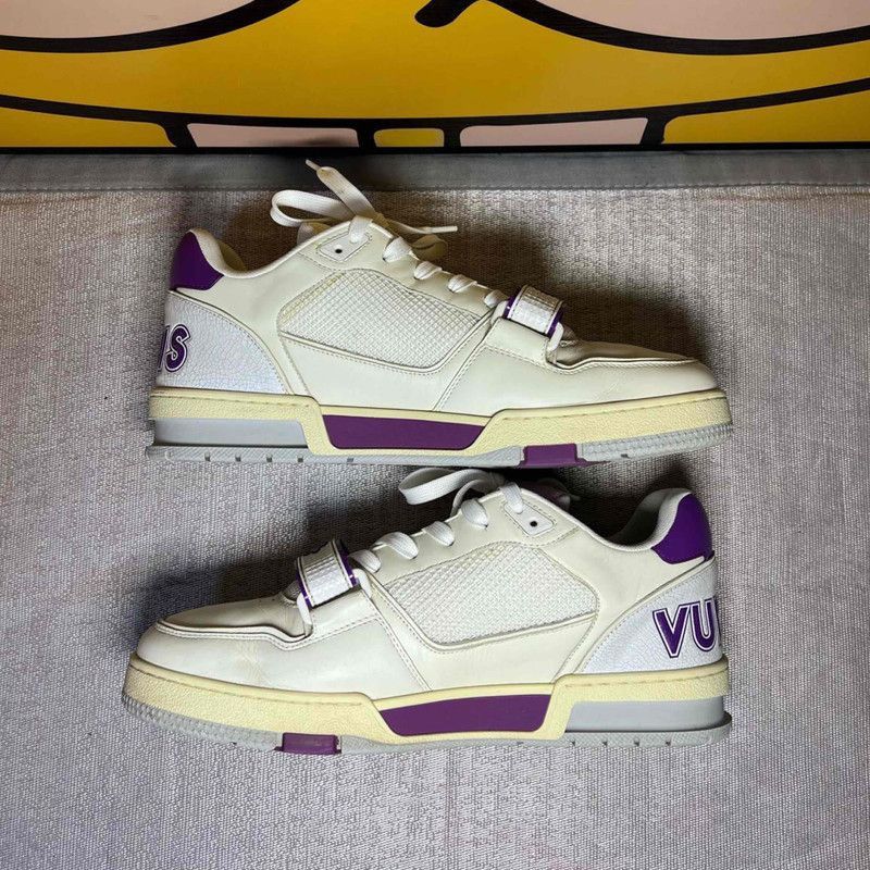 Louis Vuitton Louis Vuitton Trainer Stylish Sneakers in White and Purple Size US 10 / EU 43 - 3 Thumbnail