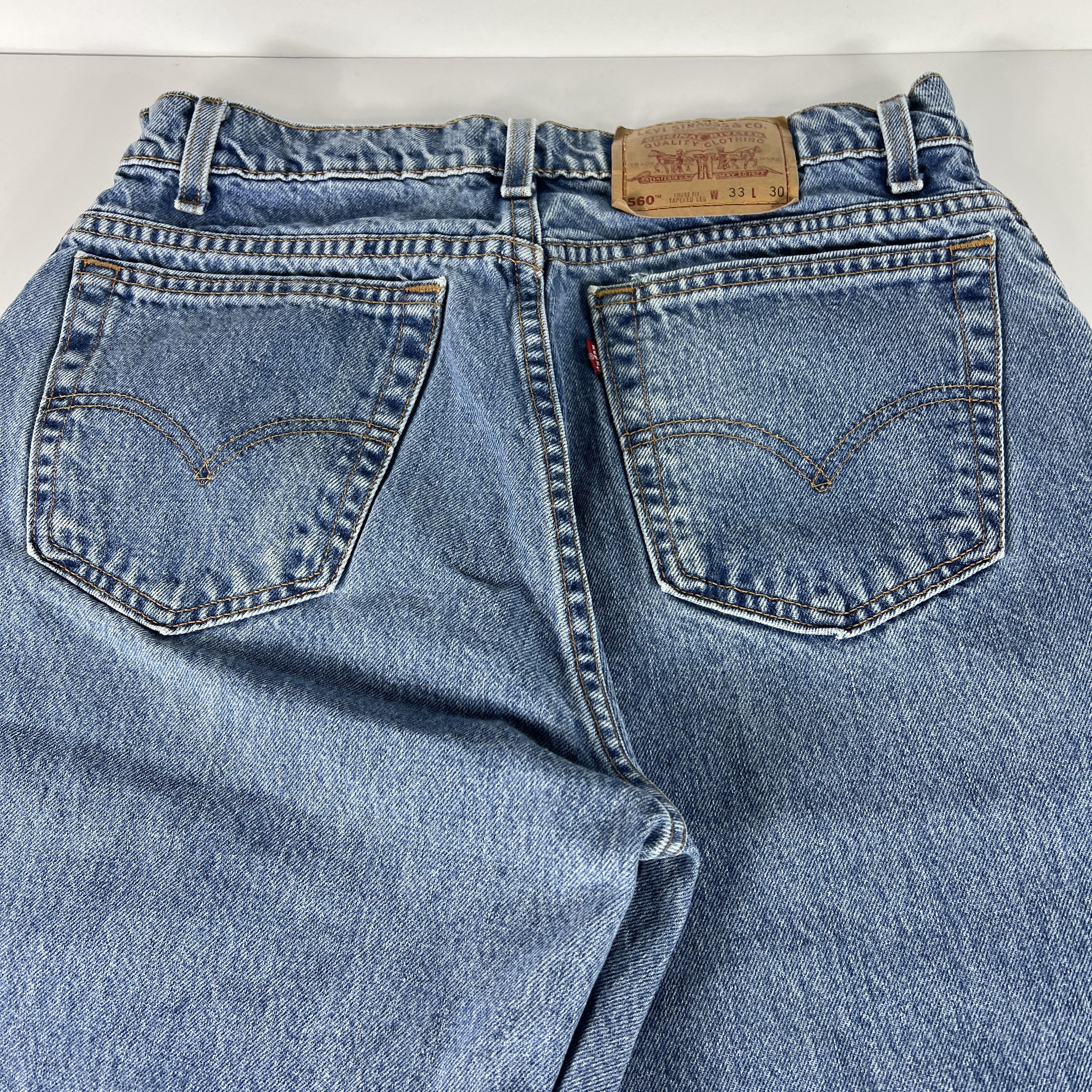 Levi's × Vintage VTG 90s Levi's Jeans 560 Loose Tapered Blue Cotton Denim Size US 32 / EU 48 - 11 Thumbnail