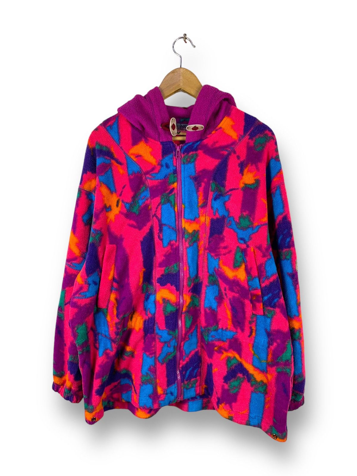image of Steals! Vintage Phenix Nordy Multicolor Hoodie Fleece Jacket, Men's (Size XL)