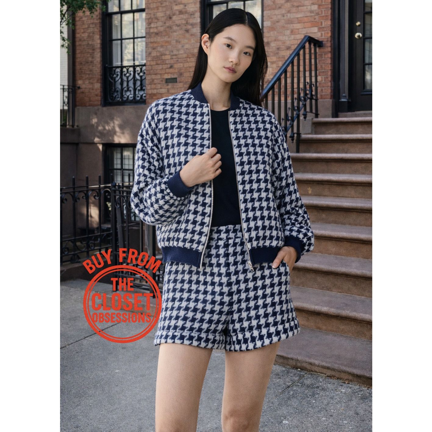 Zara ZARA Houndstooth Co-Ord Set Jacket (M) + Shorts (M) NWT Size 28" / US 6 / IT 42 - 1 Thumbnail