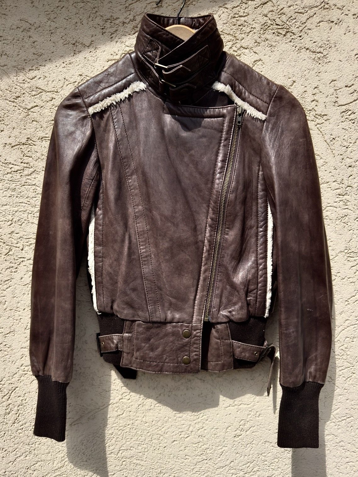 Rick Owens Vintage 00s Asymmetric Real Soft Leather Bomber Jacket Size US S / EU 44-46 / 1 - 1 Thumbnail