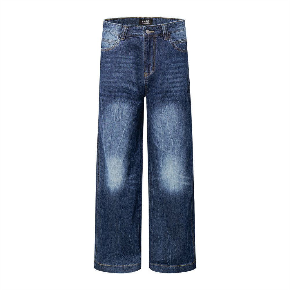 Japanese Brand × Jean Men's trendy street split stitching contrast color jeans Size US 32 / EU 48 - 1 Thumbnail