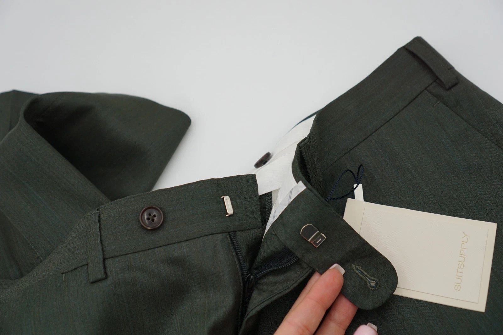Suitsupply Men Suitsupply Pants Green Wool & Silk Brescia Size UK/US42 Size 42R - 3 Thumbnail