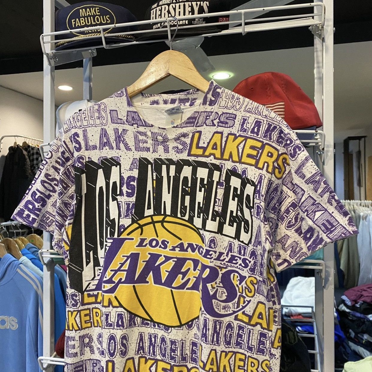Salem Sportswear Vintage 90s Salem NBA LA Lakers AOP Tee Size US M / EU 48-50 / 2 - 3 Thumbnail
