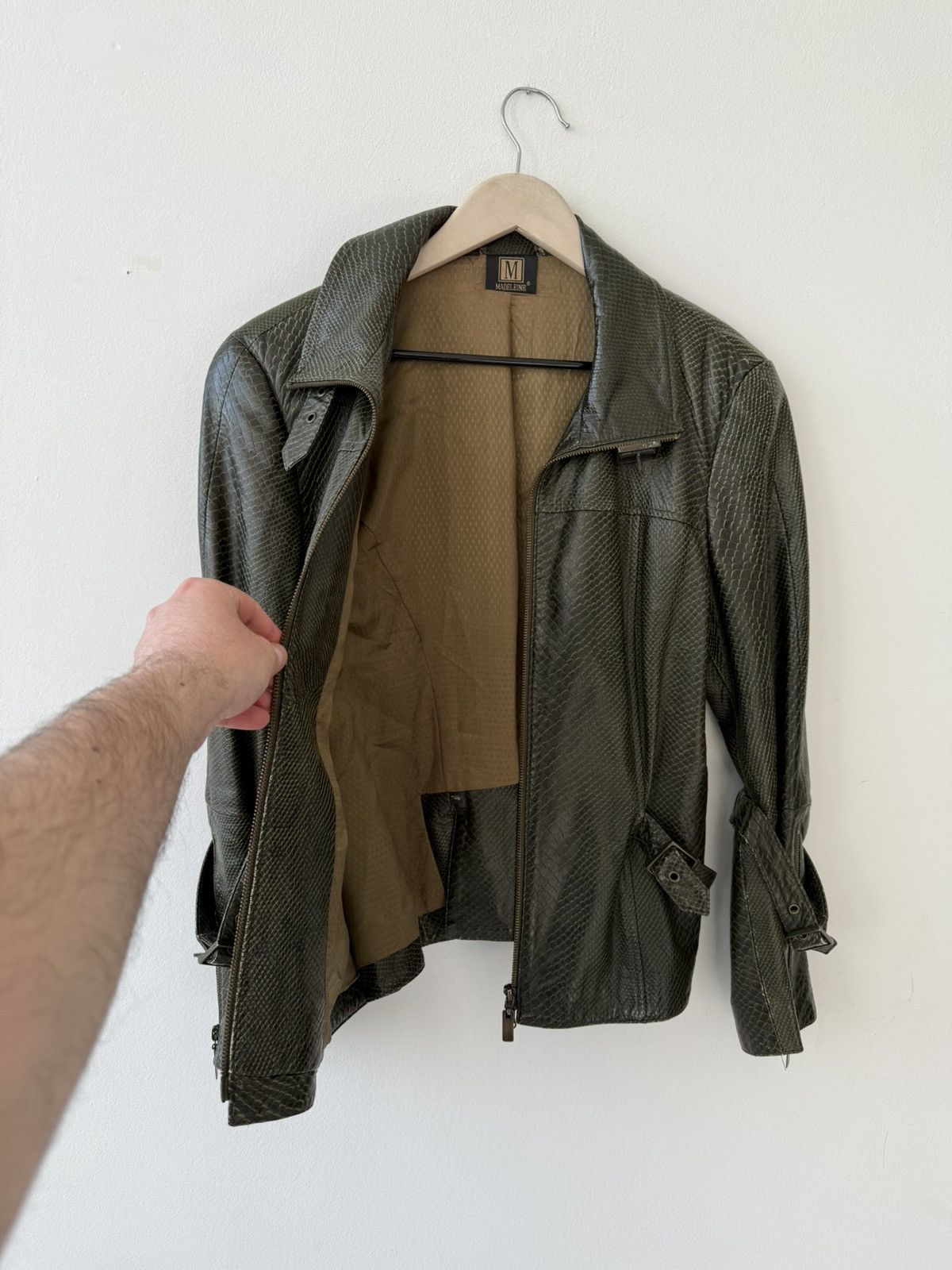 Other Vintage Madeleine Lamb Nappa Leather Jacket Green Size L Size L / US 10 / IT 46 - 6 Thumbnail