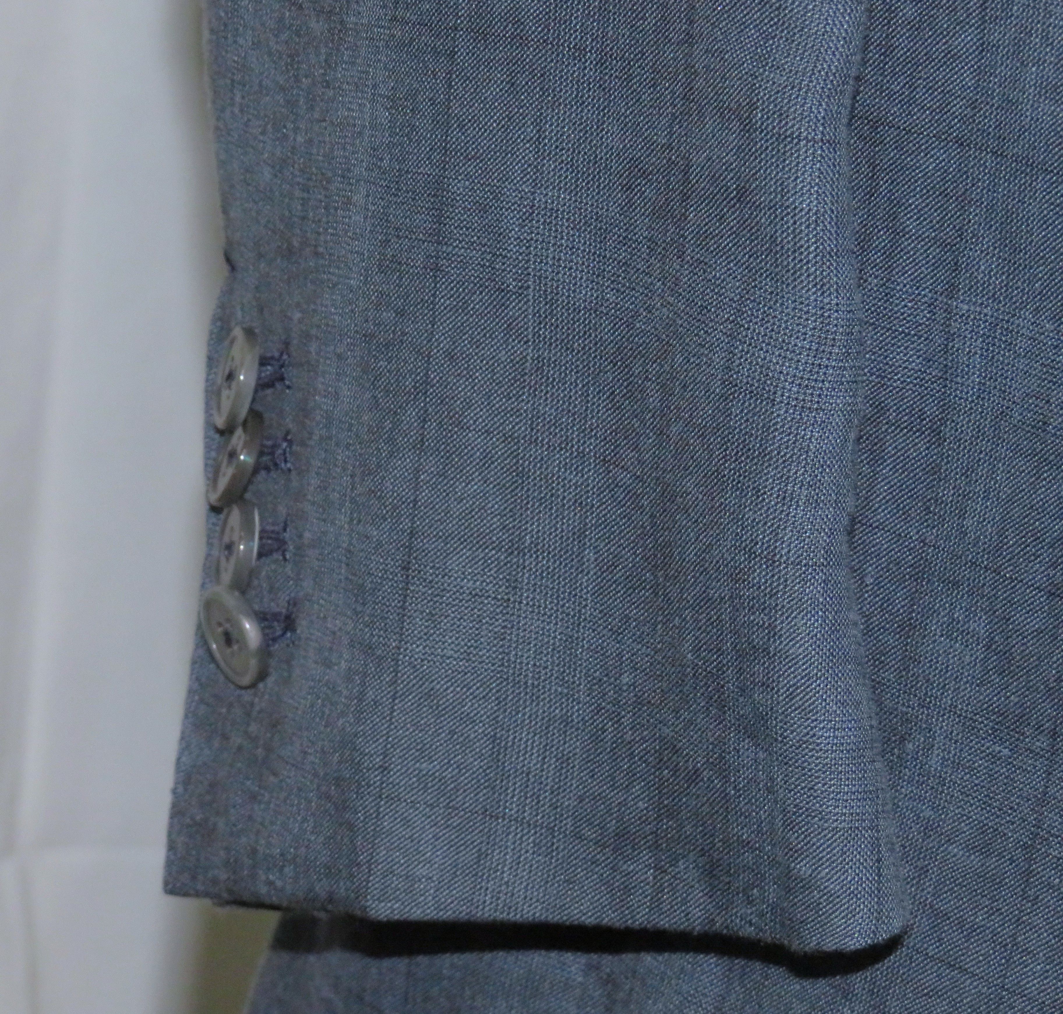 Ermenegildo Zegna Premium Exclusively Blue Plaid Silk Blend Suit 42R Size 42R - 11 Thumbnail