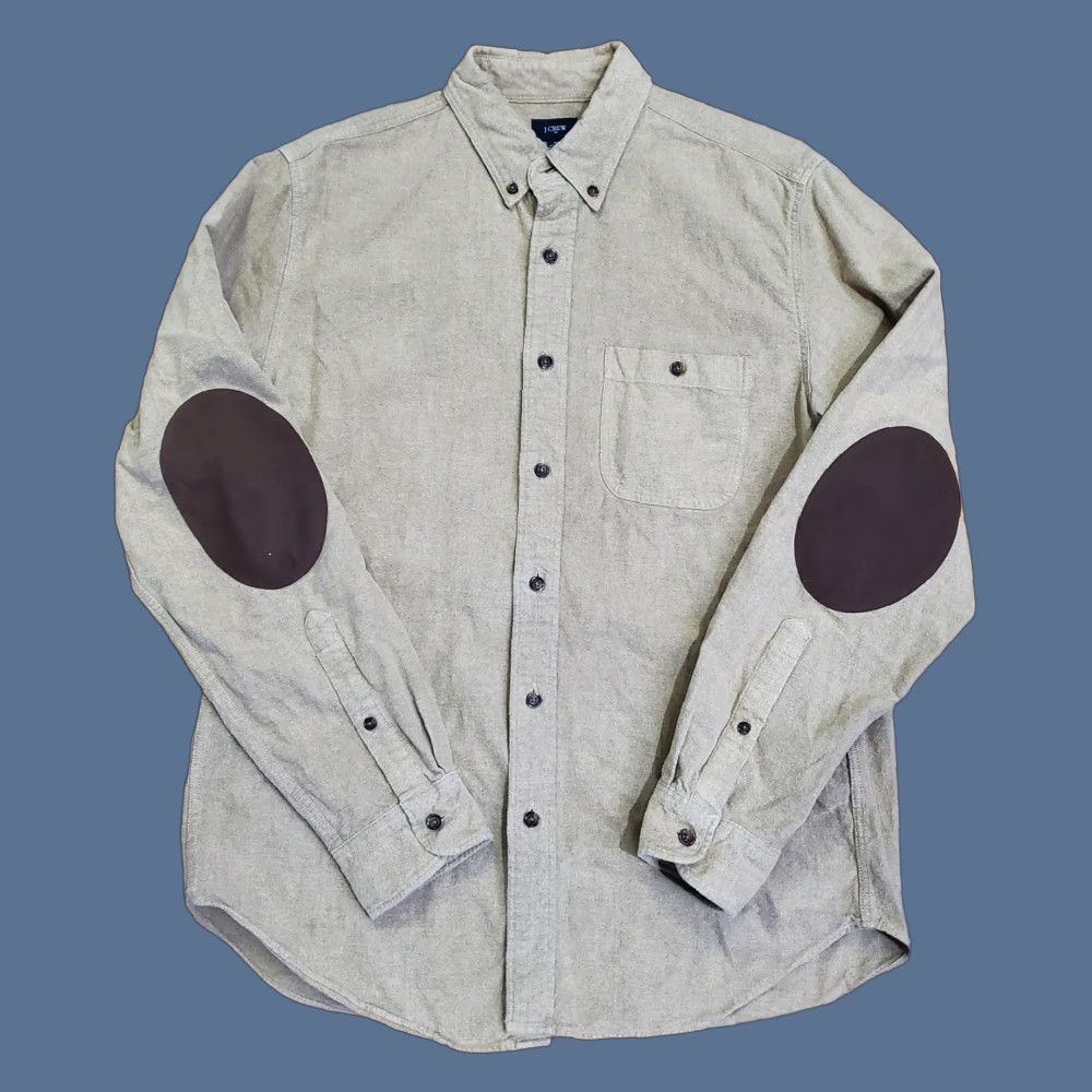 J.Crew J. Crew Shirt Mens Medium Beige Elbow Patch Button-Down Long Sleeve Casual Shirt Size US M / EU 48-50 / 2 - 1 Thumbnail