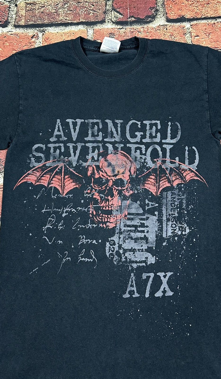 Band Tees × Hanes × Vintage Vintage Avenged Sevenfold A7X Death Skull Bat T Shirt Y2K Size US S / EU 44-46 / 1 - 2 Thumbnail