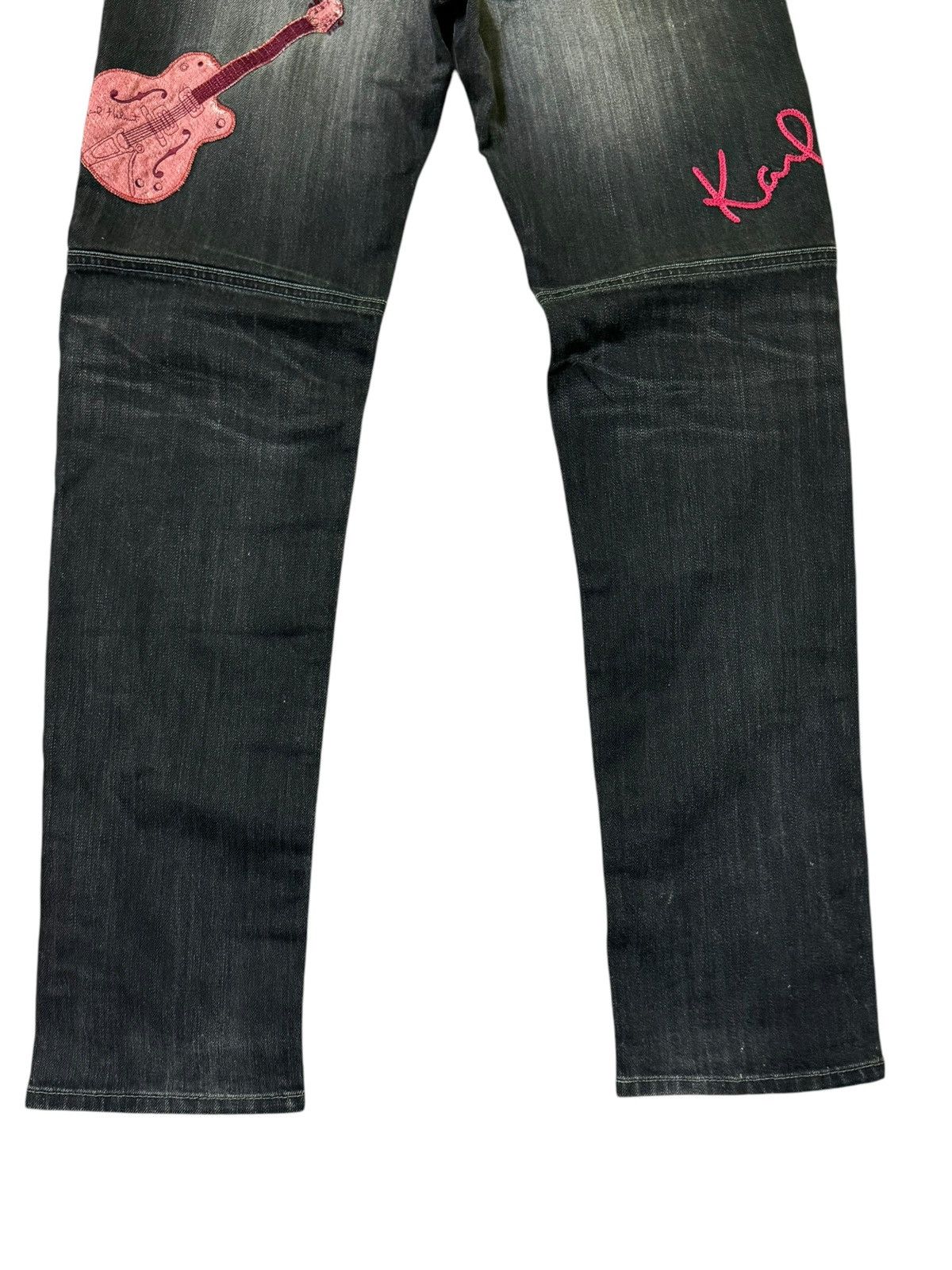 Hysteric Glamour × Karl Helmut × Vintage VINTAGE KARL HELMUT EMBROIDERY GUITAR DISTRESSED DENIM Size US 30 / EU 46 - 13 Thumbnail