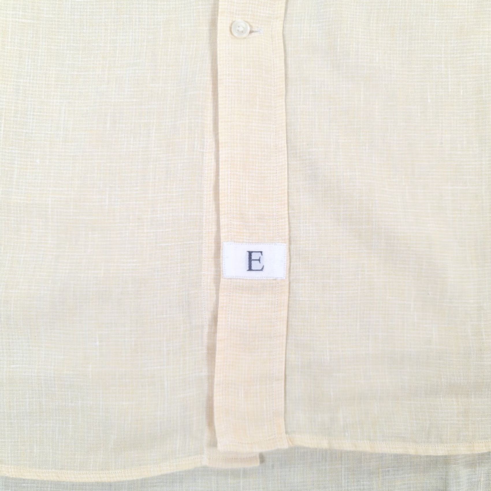 Emmett VINTAGE Emmett London Mens Shirt 17 Yellow 100% Linen Double Cuffs Button Up Size US XL / EU 56 / 4 - 4 Thumbnail