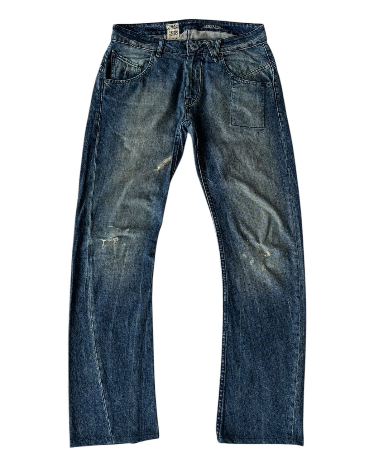 Marithe + Francois Girbaud RARE🔥DISTRESSED DENIM VOLCOM SLERGO JEANS MFG PPFM STYLE Size US 33 - 10 Thumbnail