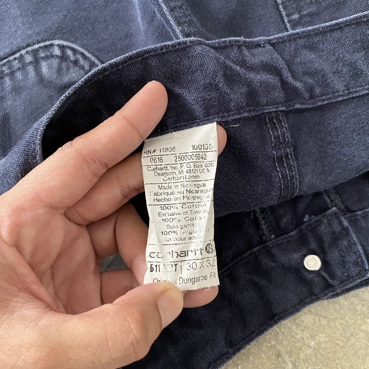 Carhartt Size 30x30.5 VTG Carhartt Midnight Blue Carpenter Work Pants Size US 30 / EU 46 - 18 Thumbnail