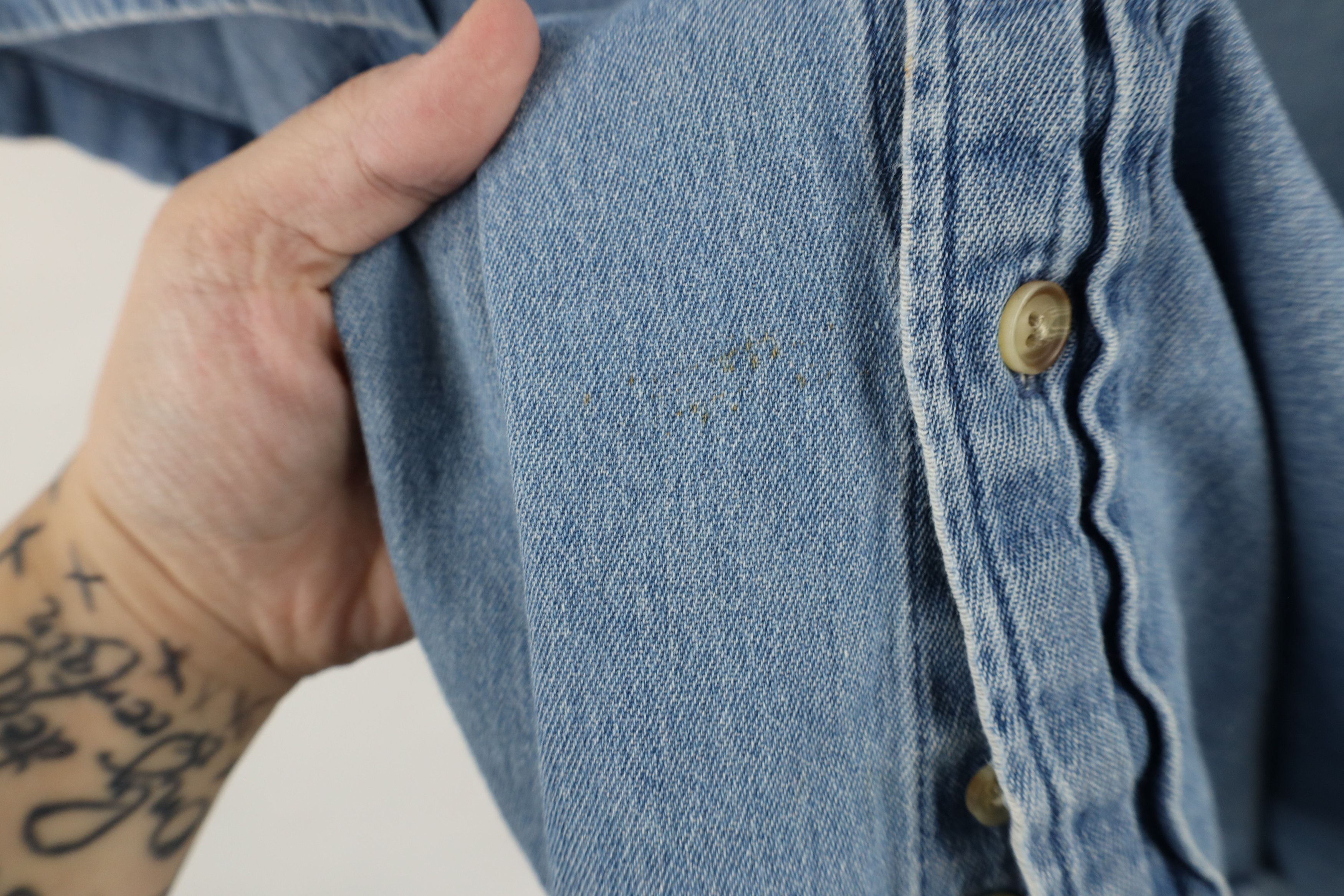 Vintage Vintage 90s Streetwear Short Sleeve Denim Button Down Shirt Size US XXL / EU 58 / 5 - 9 Thumbnail