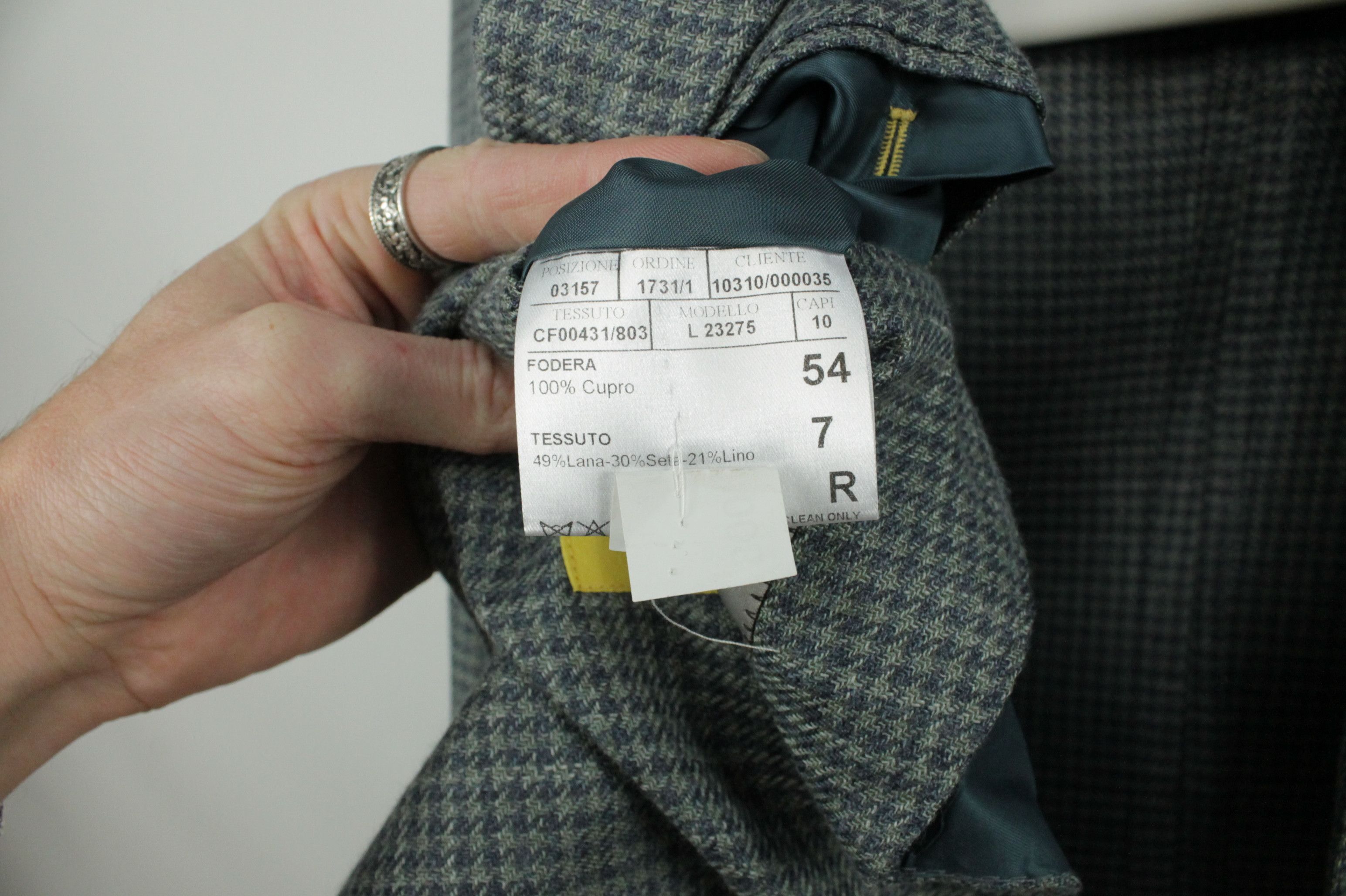 Canali Canali Kei Houndstooth Unlined Linen Silk Wool Sport Jacket Size US L / EU 52-54 / 3 - 8 Thumbnail