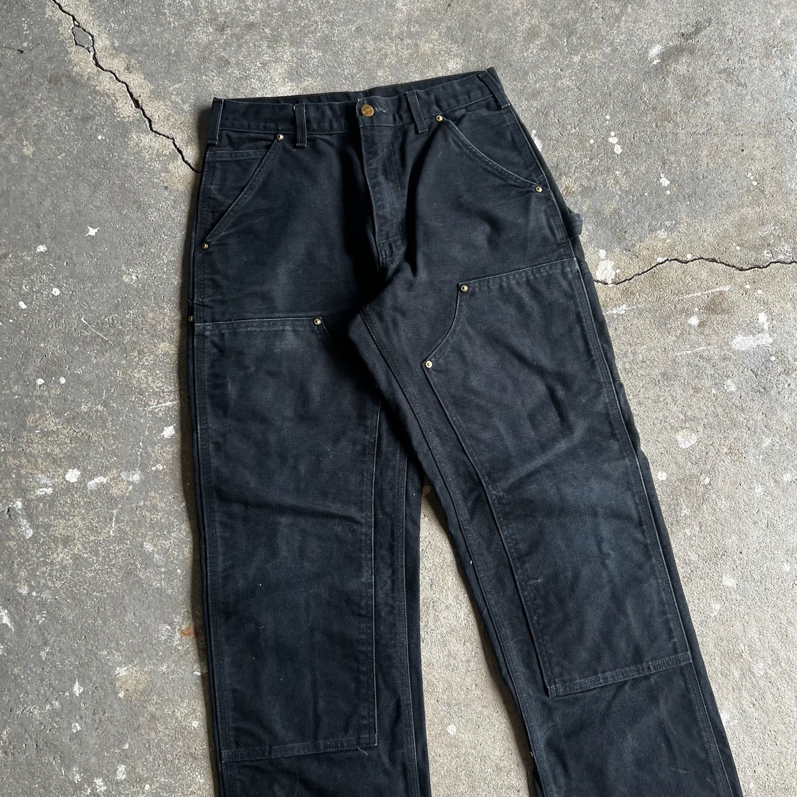 Carhartt × Vintage Carhartt black double knee work wear carpenter pants Size US 29 - 2 Thumbnail