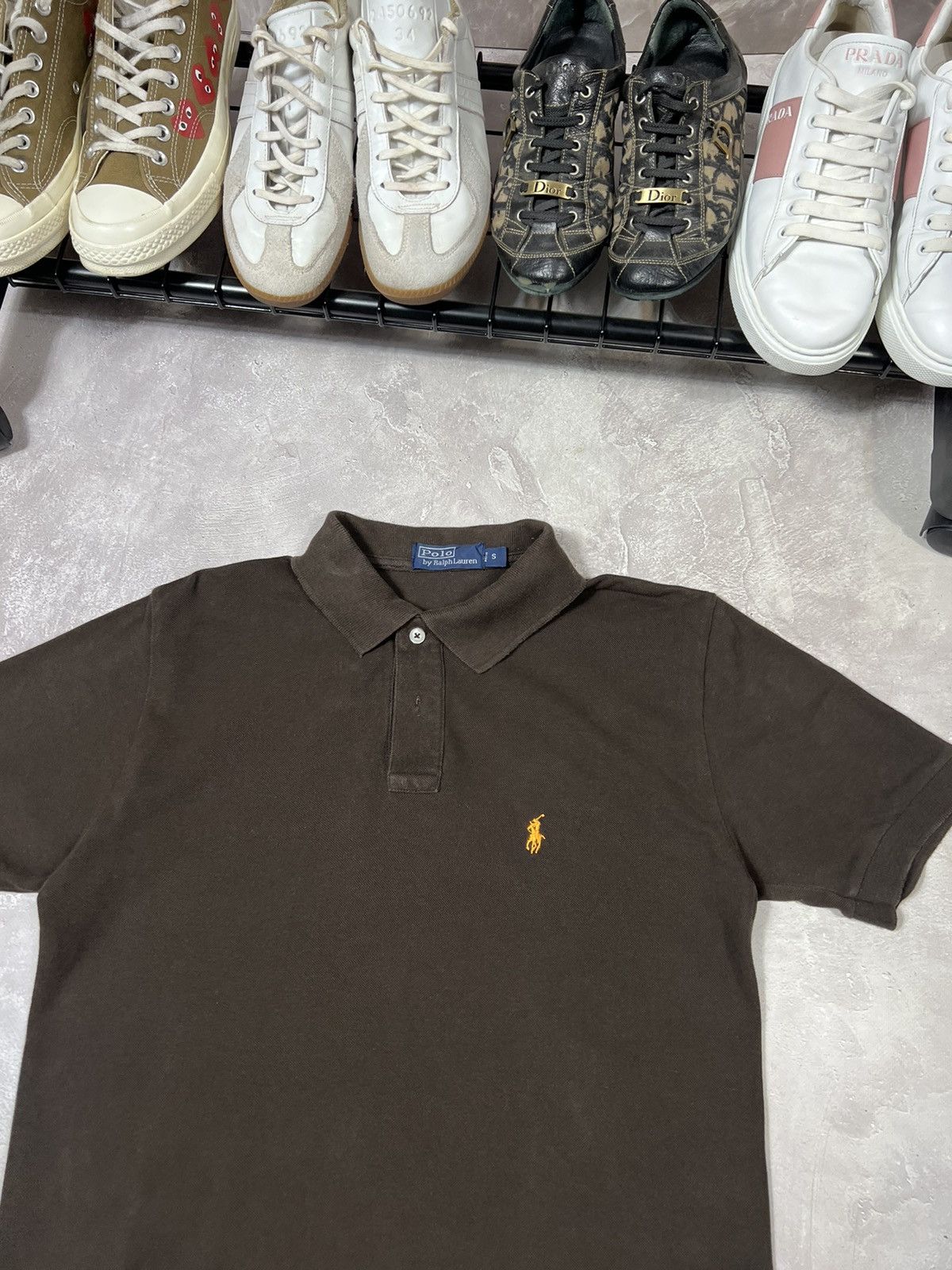 Vintage Vintage Polo Ralph Lauren Brown polo tee Size US S / EU 44-46 / 1 - 3 Thumbnail